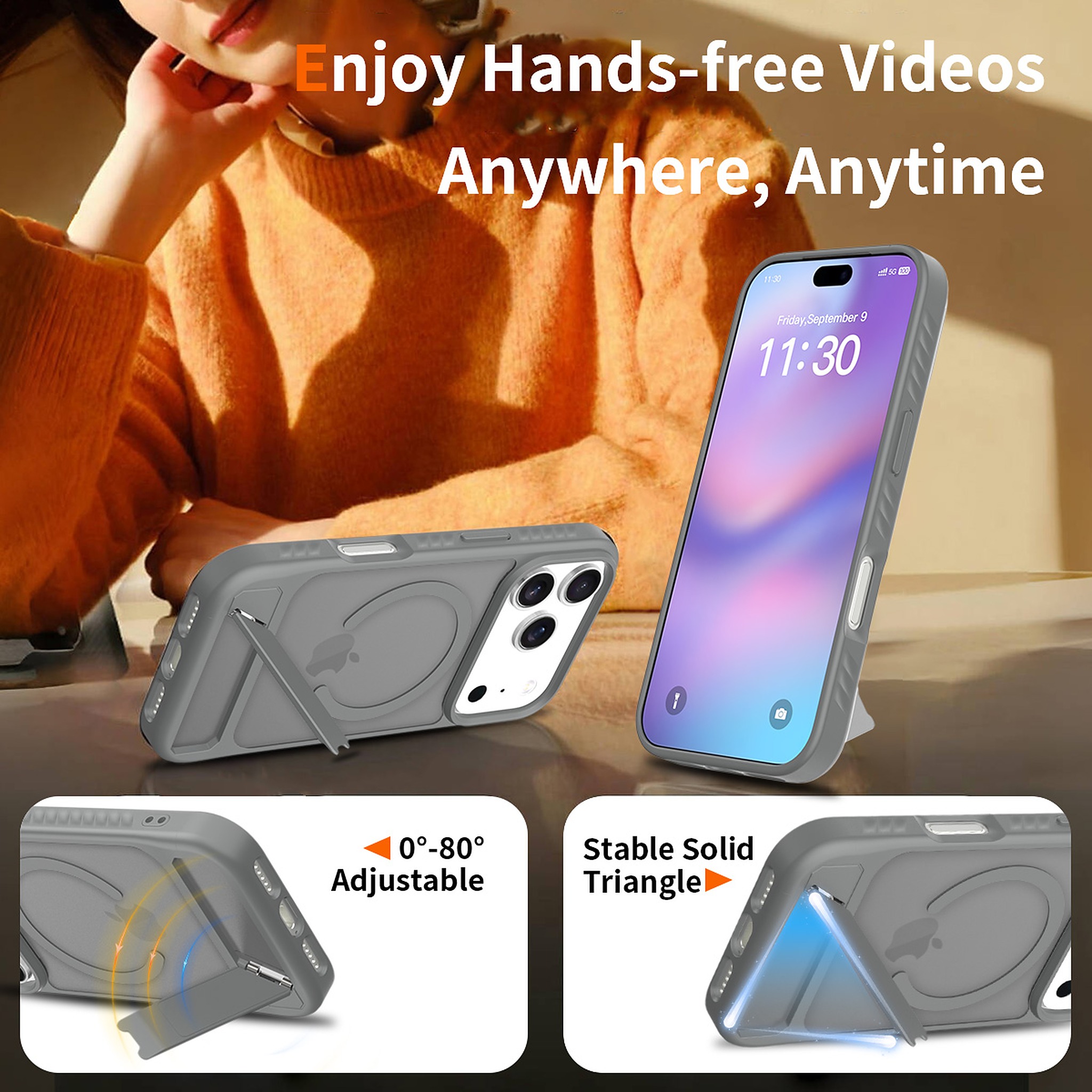 SendaFit Matte 45° Kickstand MagSafe Case for iPhone 17 Pro & 18 Pro detail 20