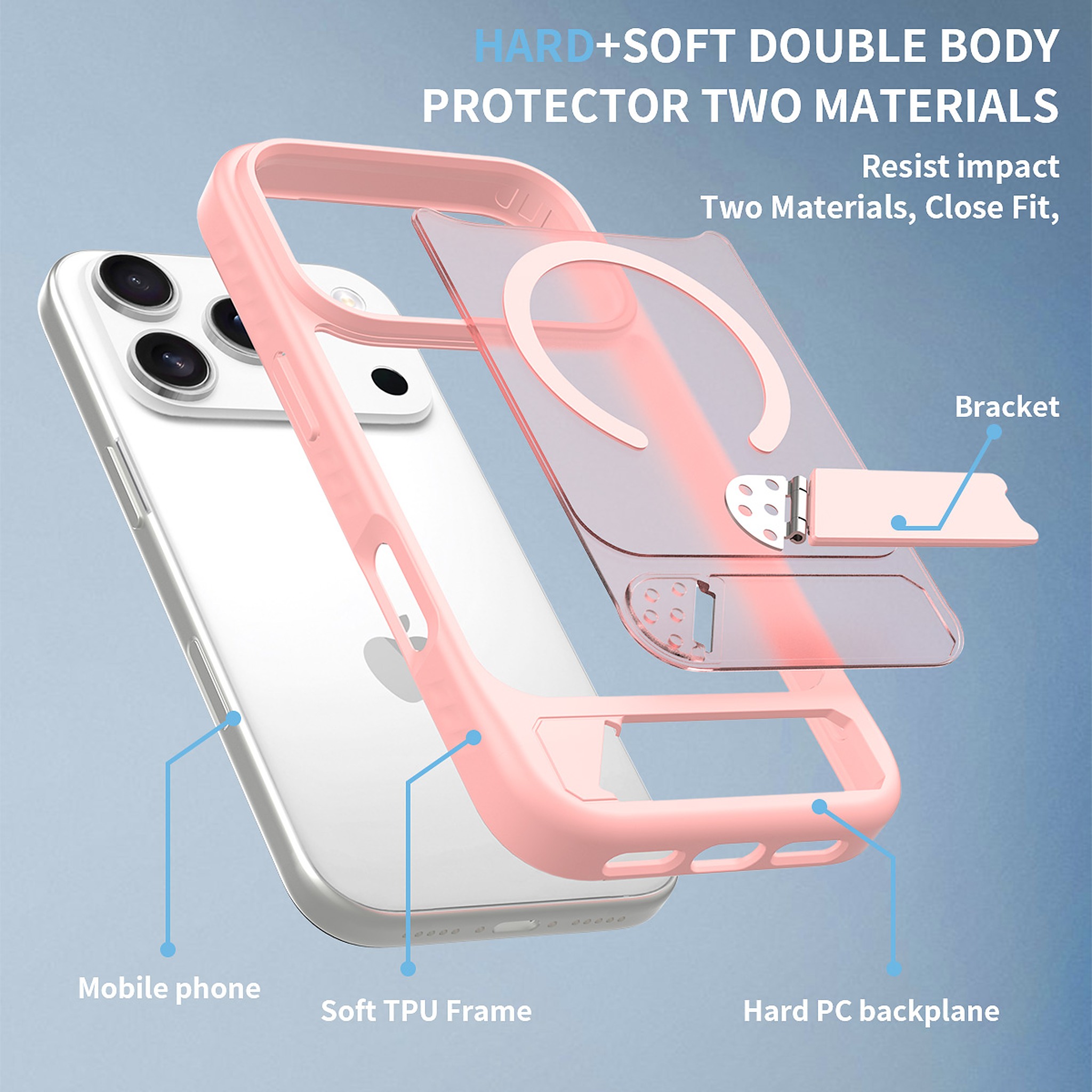SendaFit Matte 45° Kickstand MagSafe Case for iPhone 17 Pro & 18 Pro detail 4