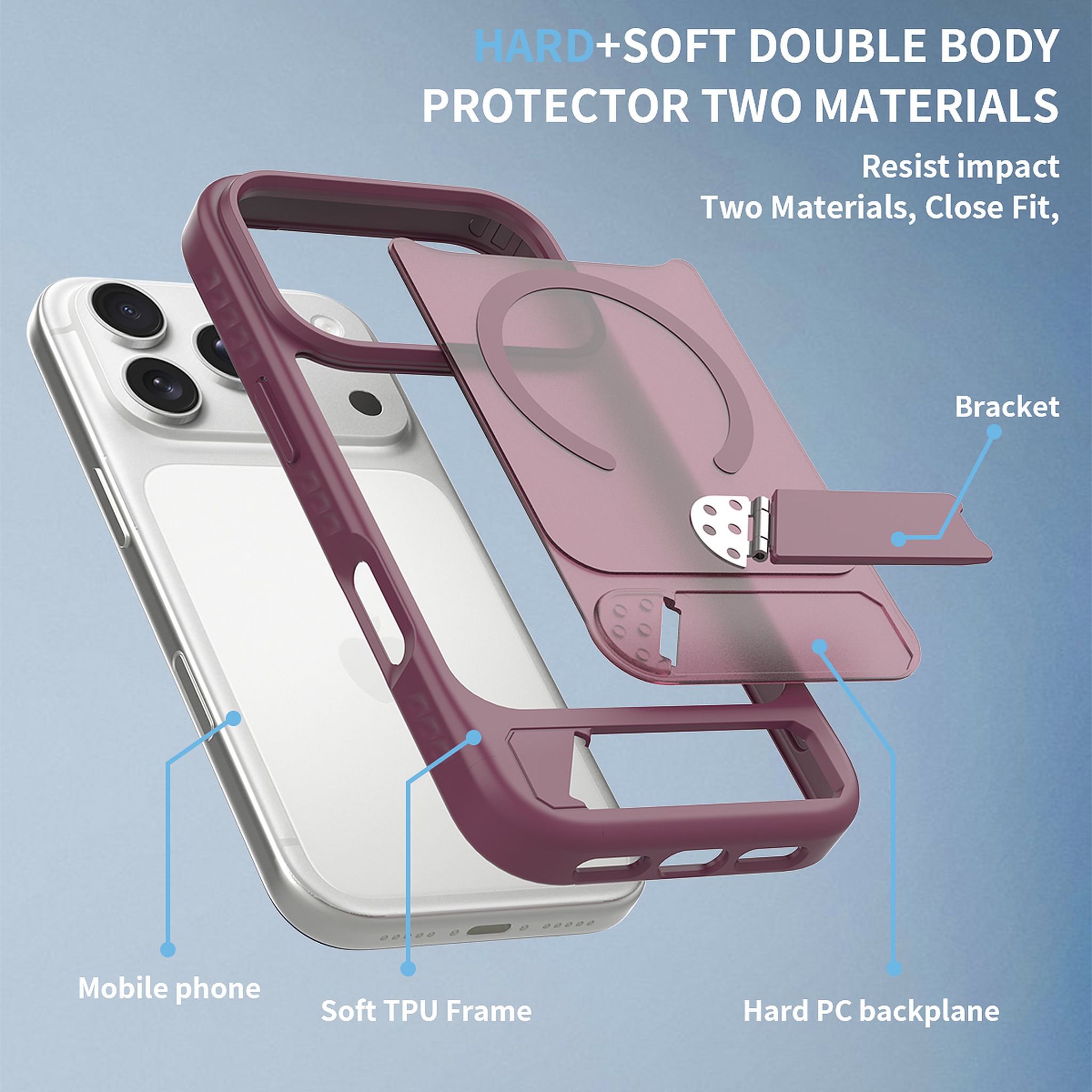 SendaFit Matte 45° Kickstand MagSafe Case for iPhone 17 Pro & 18 Pro detail 40