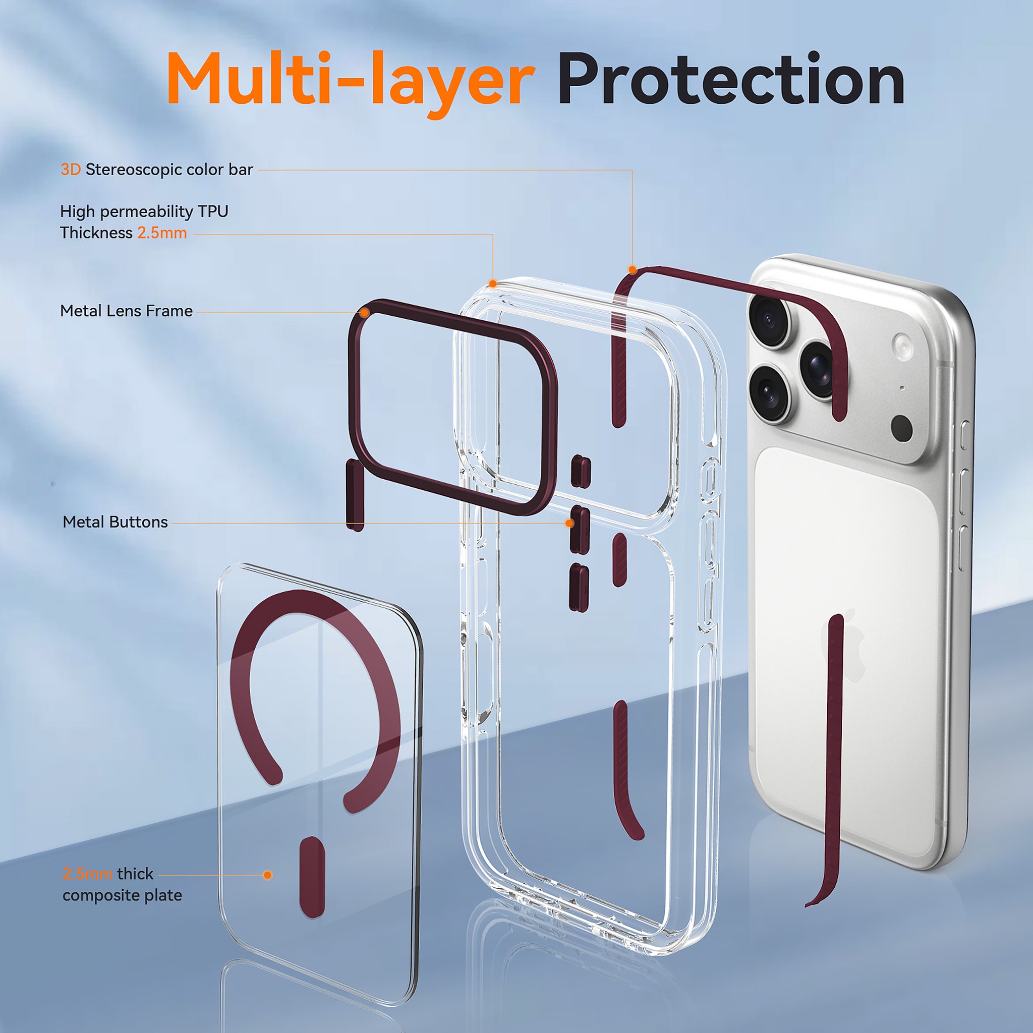 SendaFit Iridescent Two-Tone MagSafe Case for iPhone 17 Pro & 18 Pro detail 9