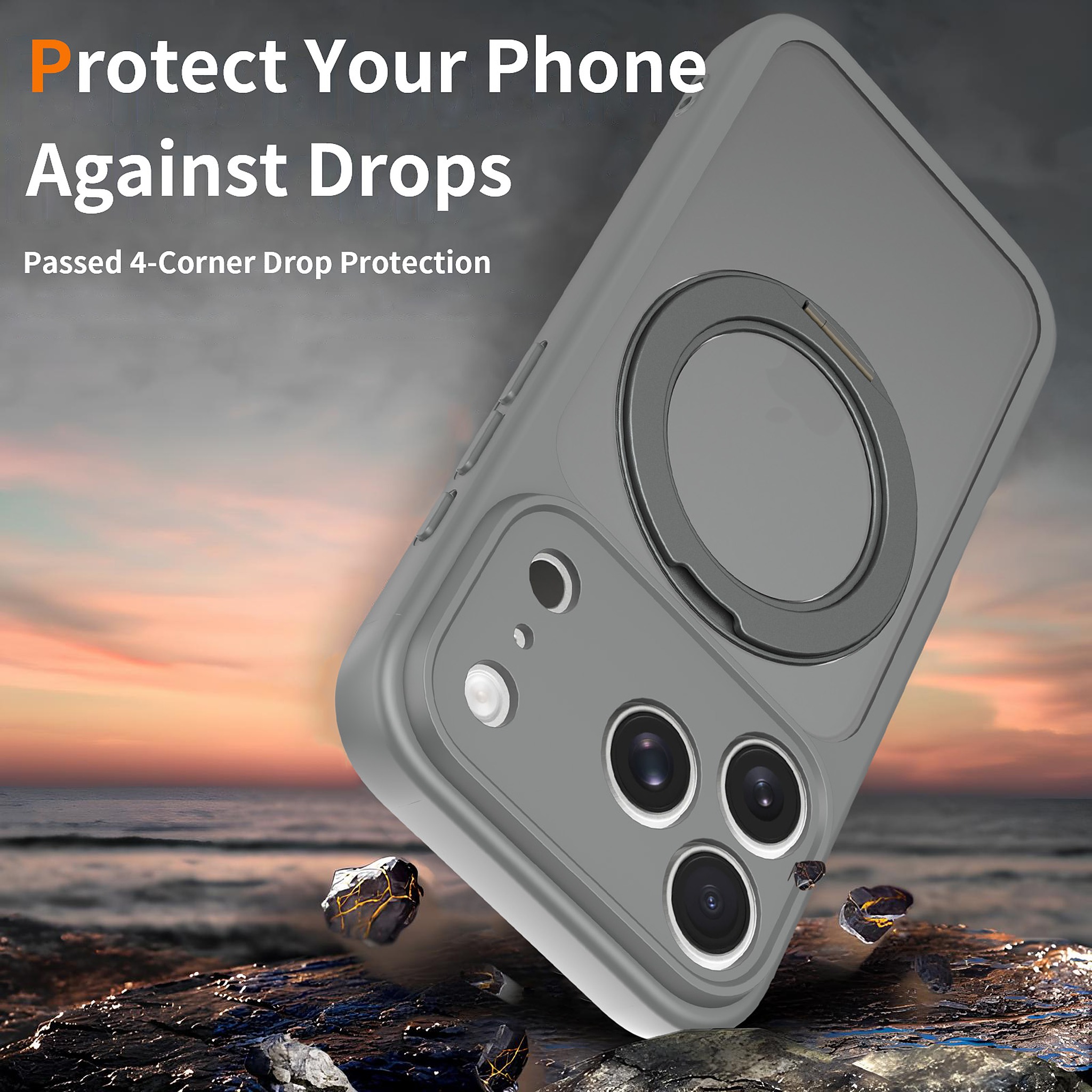 SendaFit Precise-Cutout Matte Skin-Feel 360° Stand Case for iPhone 17 Pro & 18 Pro detail 11