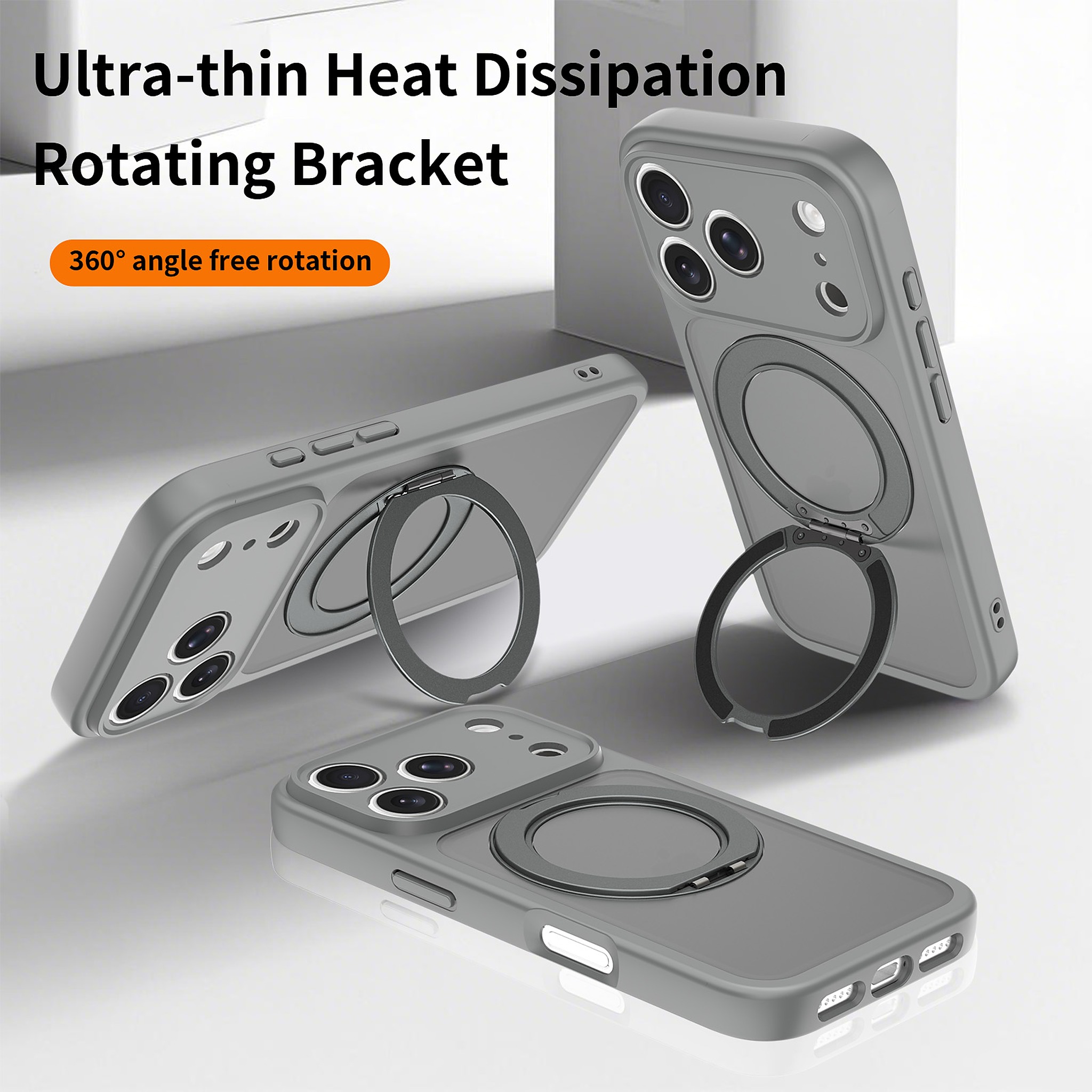 SendaFit Precise-Cutout Matte Skin-Feel 360° Stand Case for iPhone 17 Pro & 18 Pro detail 14