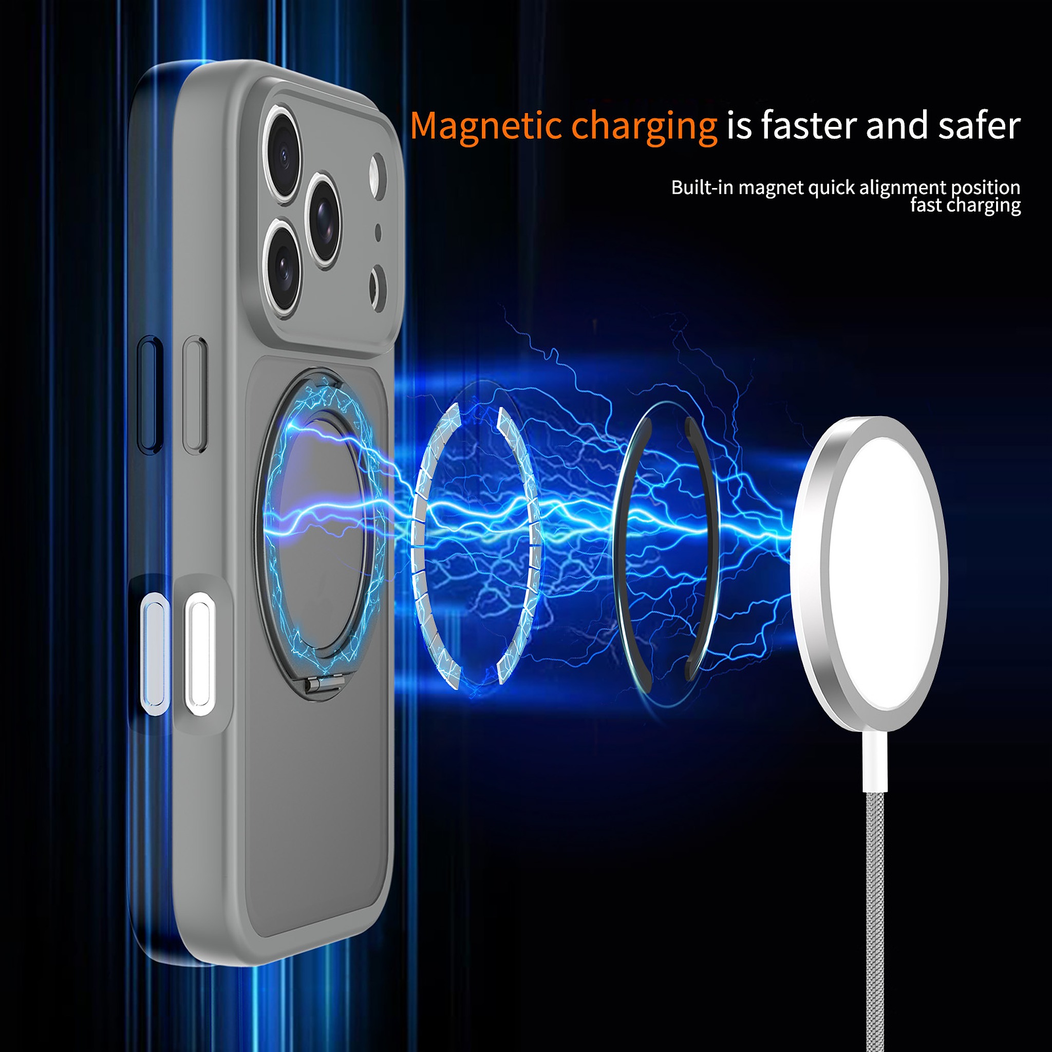 SendaFit Precise-Cutout Matte Skin-Feel 360° Stand Case for iPhone 17 Pro & 18 Pro detail 15