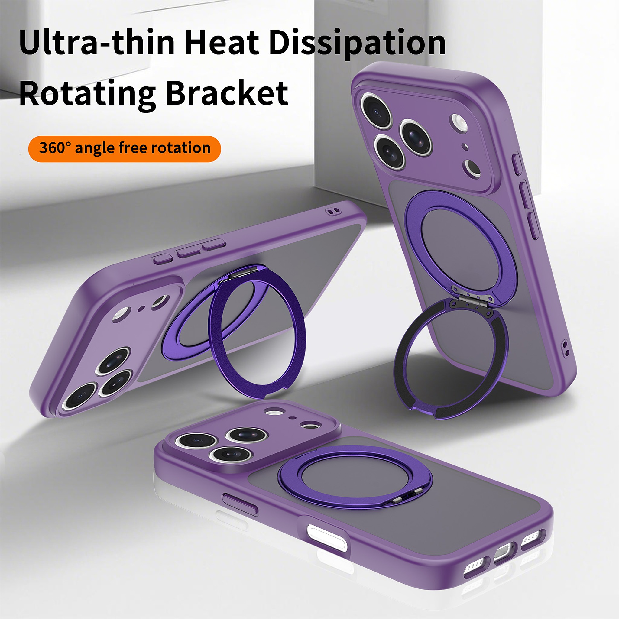 SendaFit Precise-Cutout Matte Skin-Feel 360° Stand Case for iPhone 17 Pro & 18 Pro detail 19