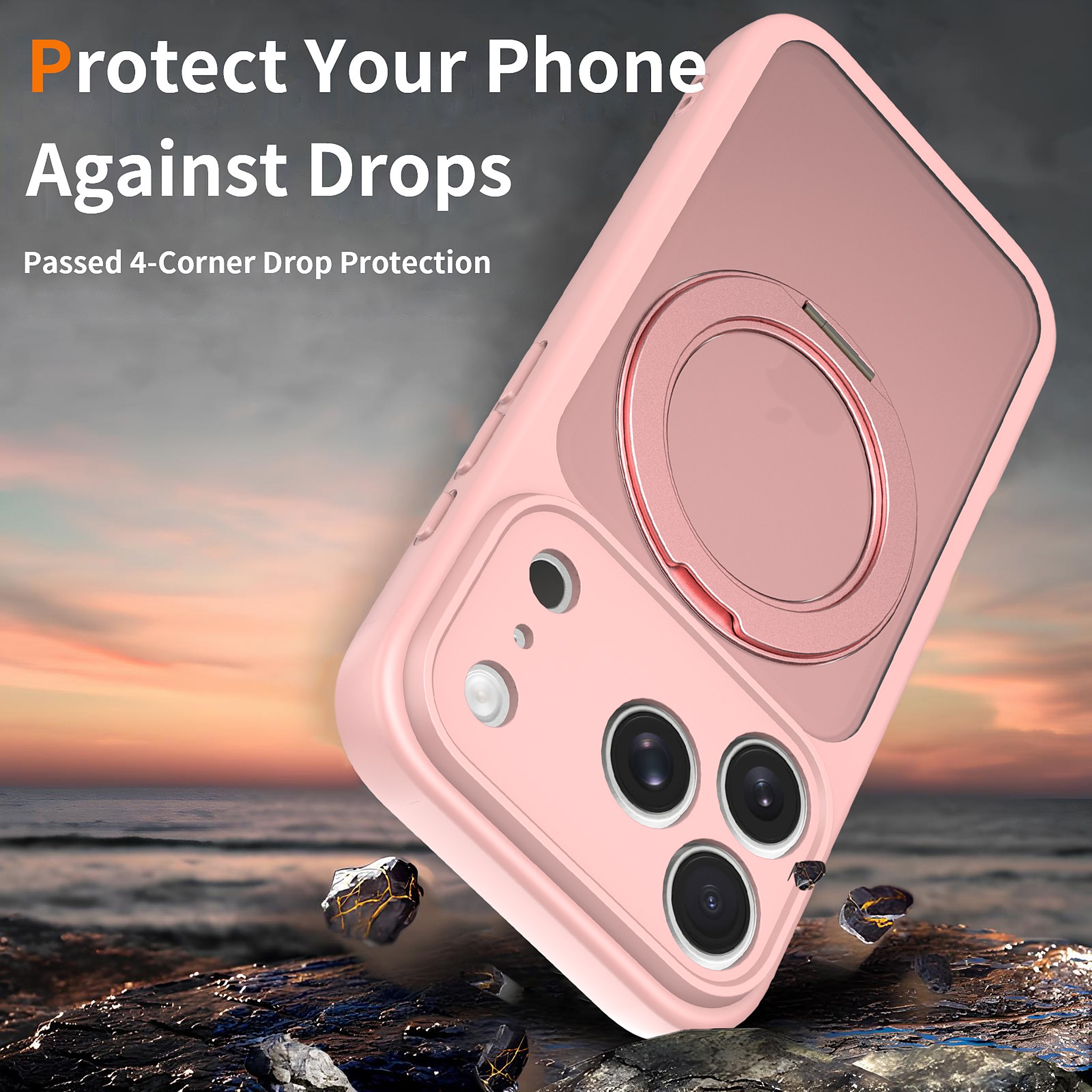 SendaFit Precise-Cutout Matte Skin-Feel 360° Stand Case for iPhone 17 Pro & 18 Pro detail 21