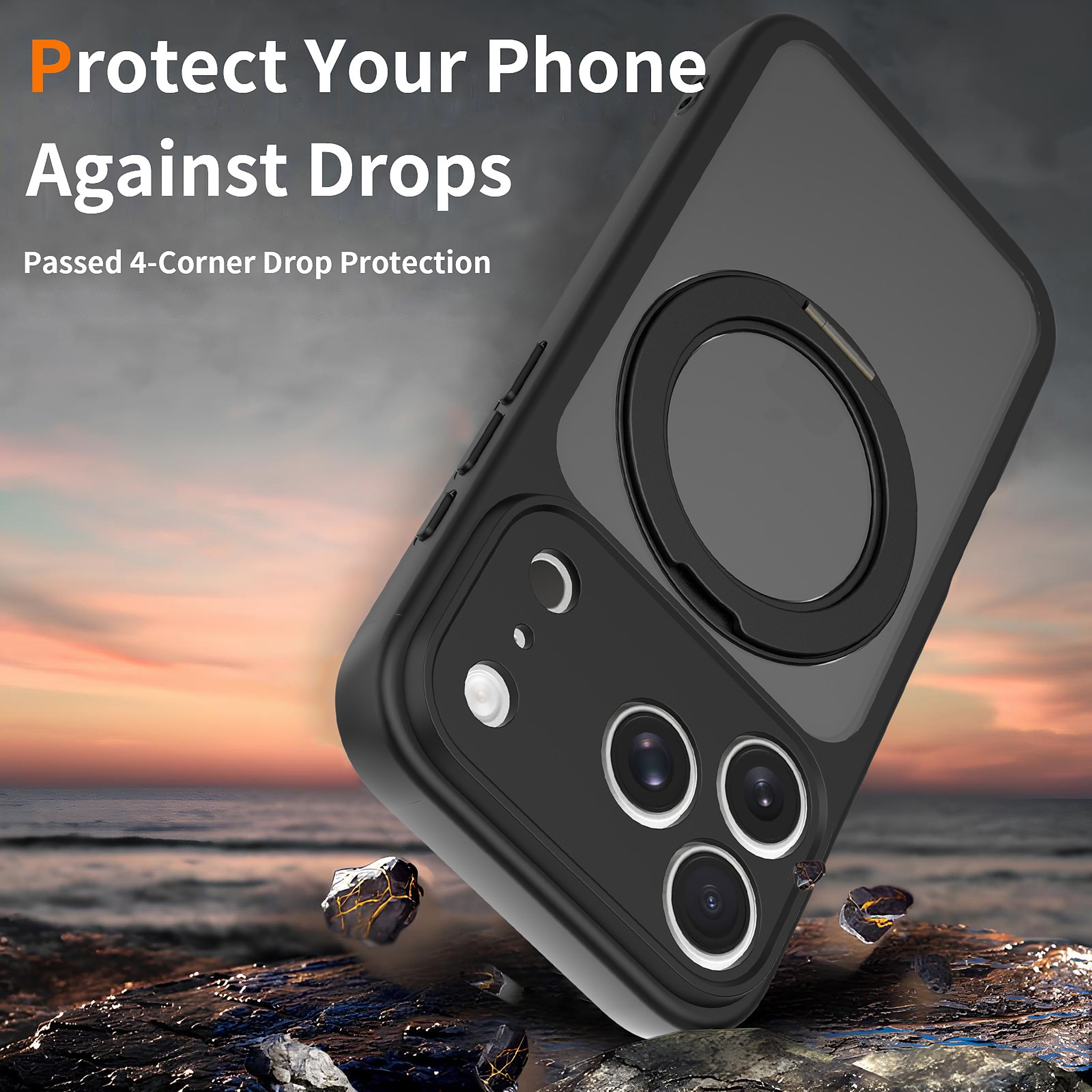 SendaFit Precise-Cutout Matte Skin-Feel 360° Stand Case for iPhone 17 Pro & 18 Pro detail 26