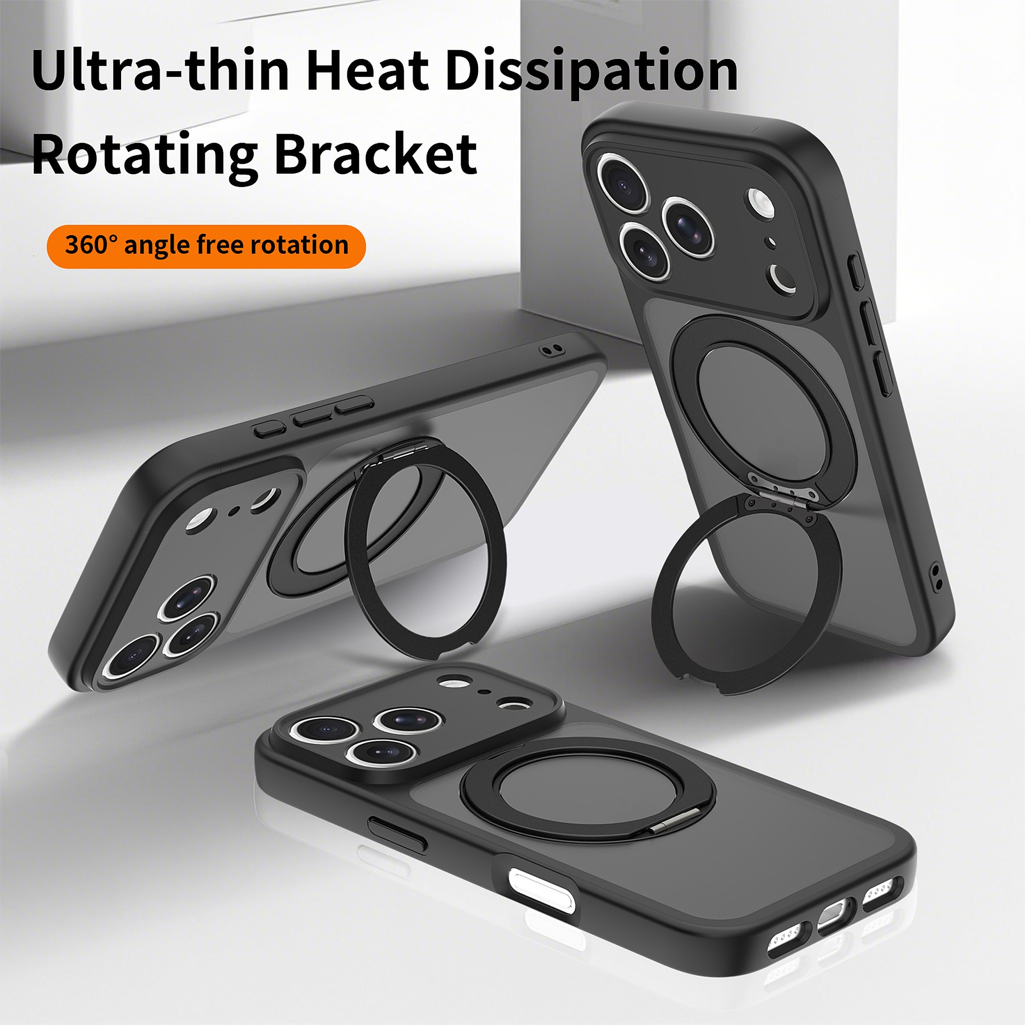 SendaFit Precise-Cutout Matte Skin-Feel 360° Stand Case for iPhone 17 Pro & 18 Pro detail 29