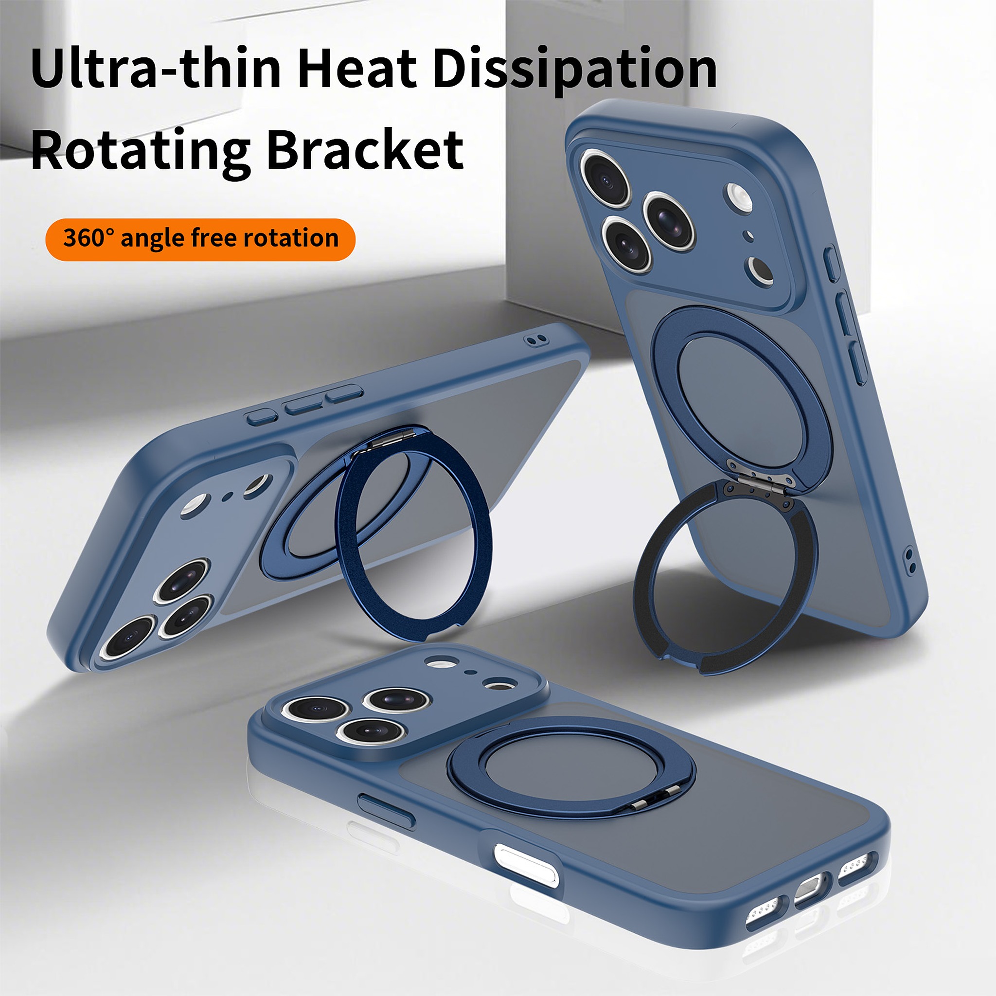 SendaFit Precise-Cutout Matte Skin-Feel 360° Stand Case for iPhone 17 Pro & 18 Pro detail 4