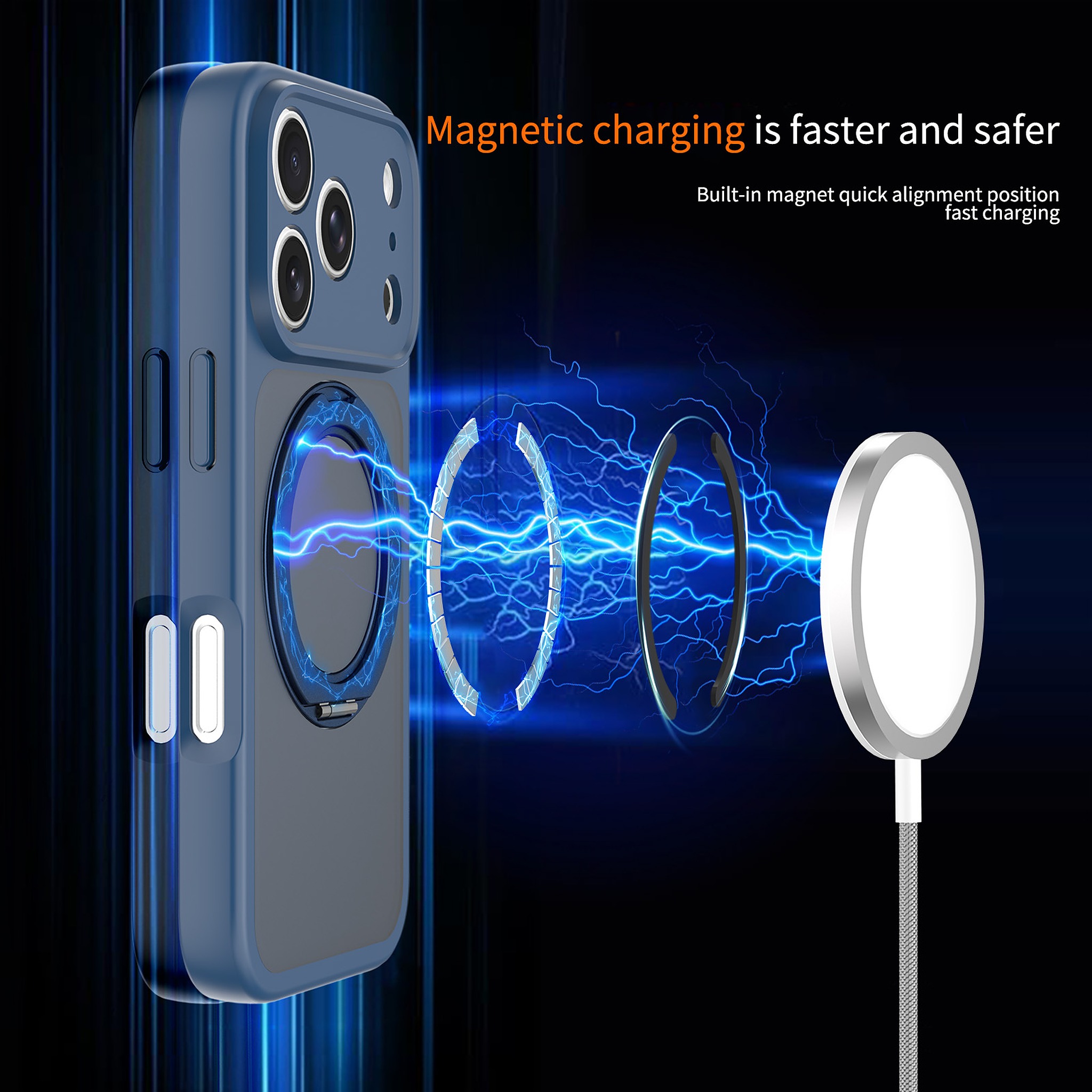 SendaFit Precise-Cutout Matte Skin-Feel 360° Stand Case for iPhone 17 Pro & 18 Pro detail 5