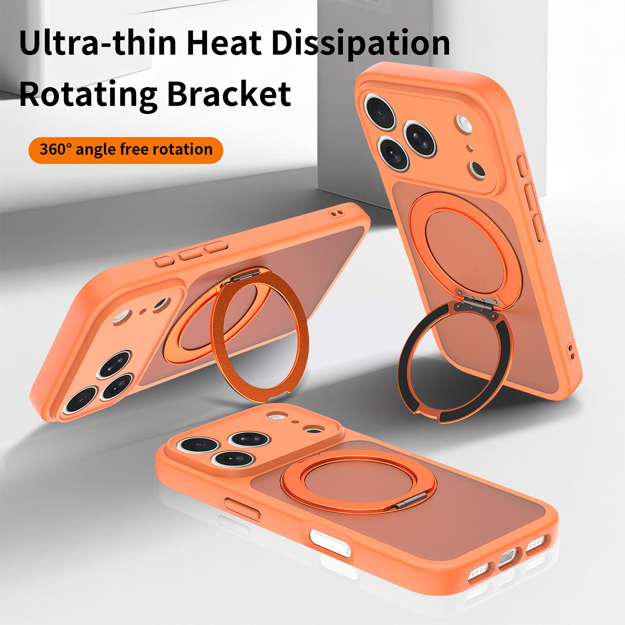 SendaFit Precise-Cutout Matte Skin-Feel 360° Stand Case for iPhone 17 Pro & 18 Pro detail 9