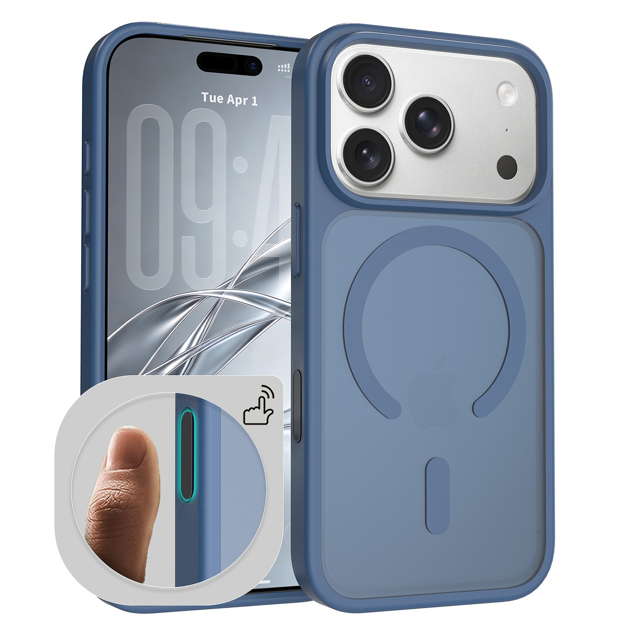 SendaFit MagSafe Camera-Button Cutout Matte Skin-Feel Two-in-One Case for iPhone 18 Pro (Fits iPhone 17 Pro) - Royal Blue