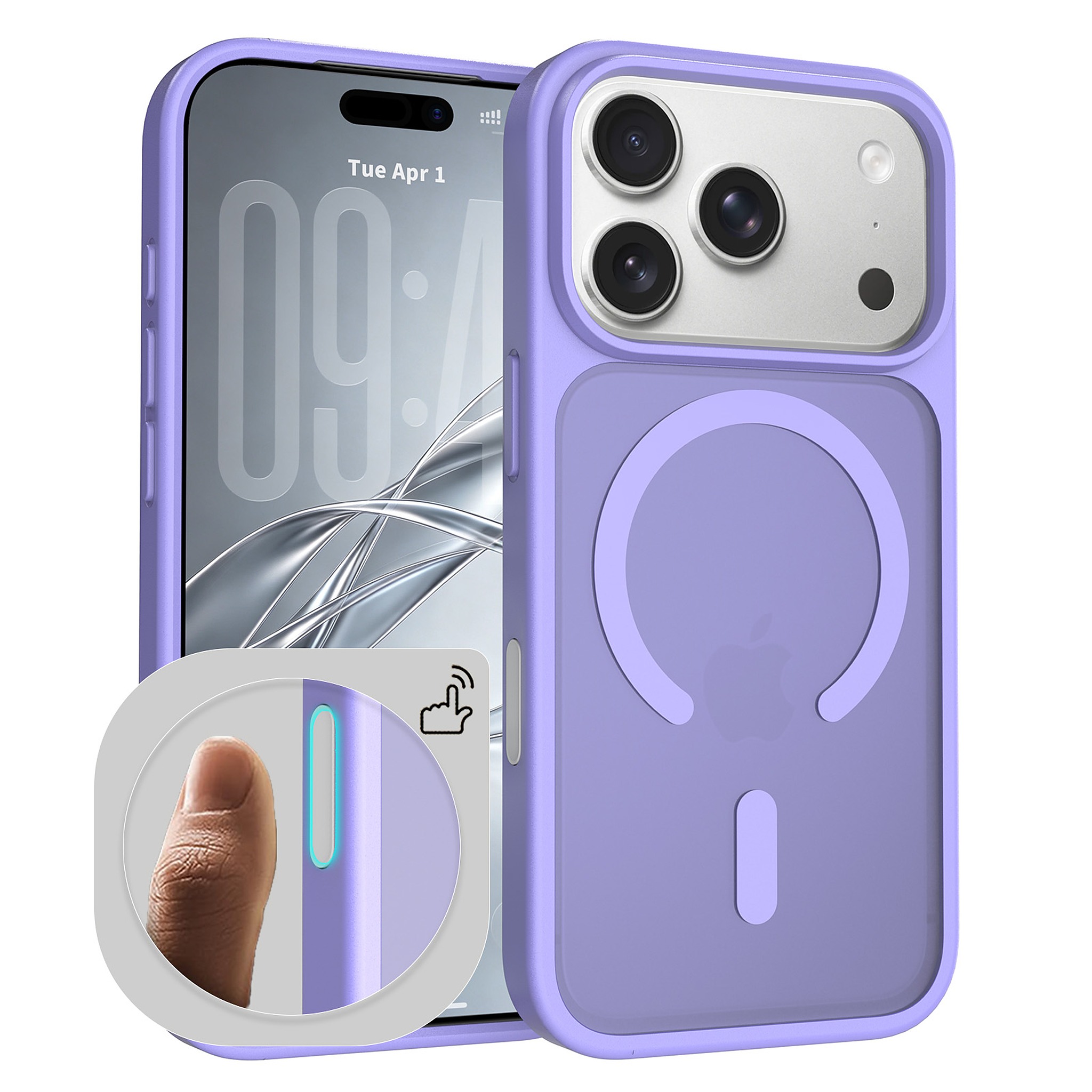 SendaFit MagSafe Camera-Button Cutout Matte Skin-Feel Two-in-One Case for iPhone 18 Pro (Fits iPhone 17 Pro) - Light Purple