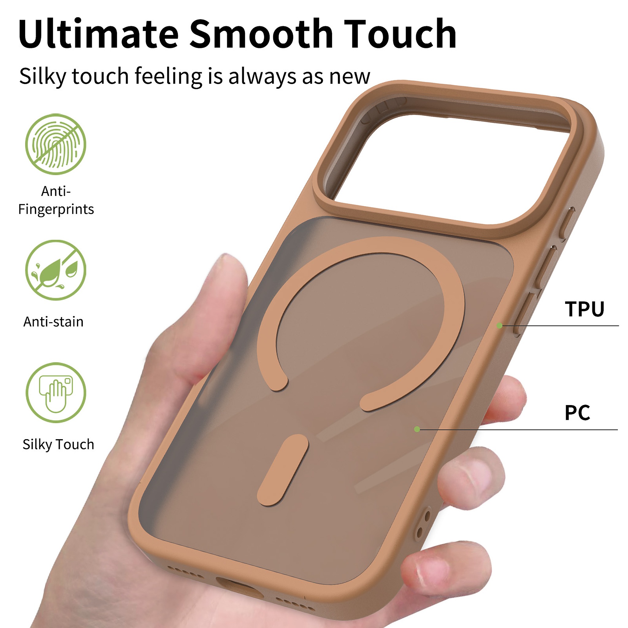 SendaFit MagSafe Camera-Button Cutout Matte Skin-Feel Two-in-One Case for iPhone 17 Pro & 18 Pro detail 1