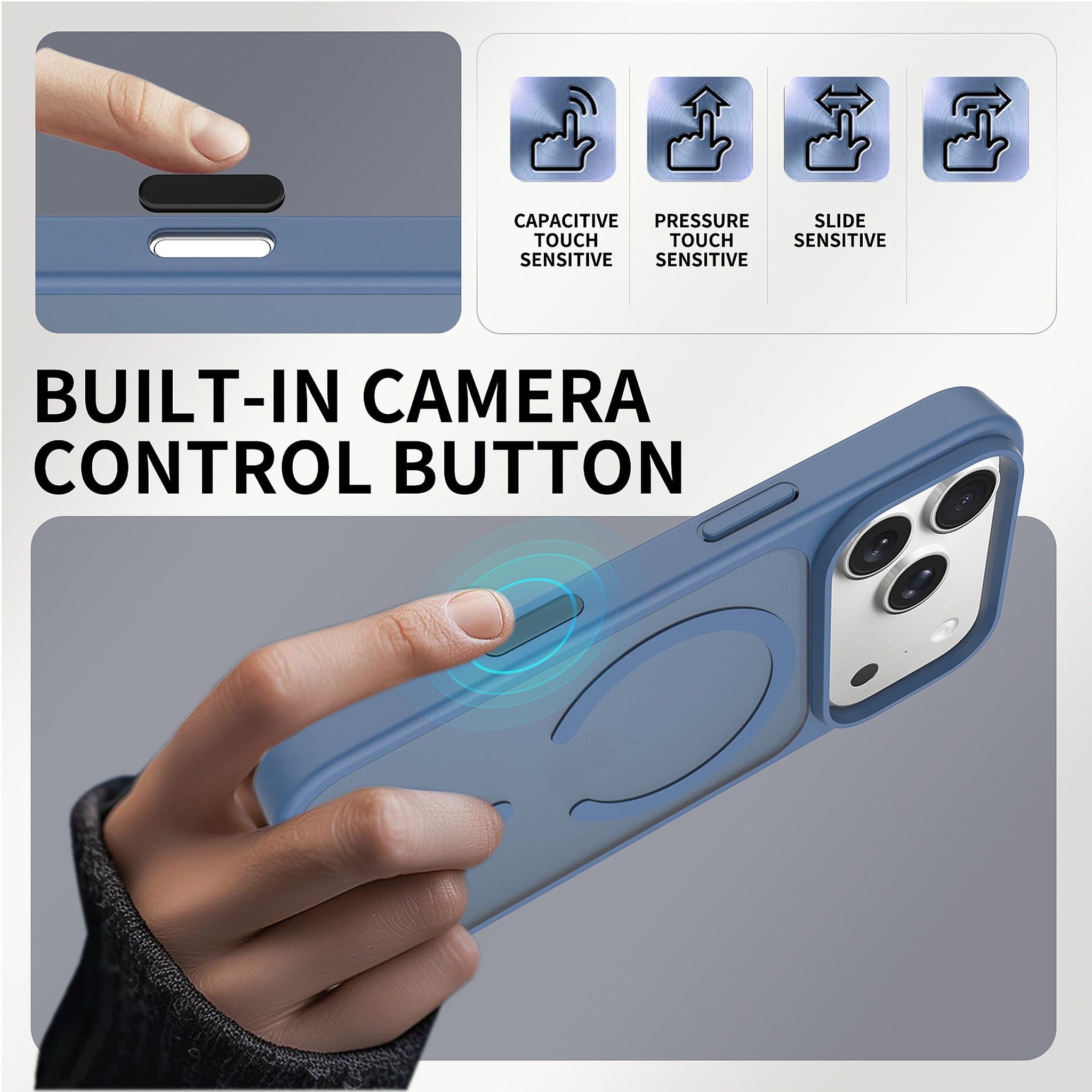 SendaFit MagSafe Camera-Button Cutout Matte Skin-Feel Two-in-One Case for iPhone 17 Pro & 18 Pro detail 14