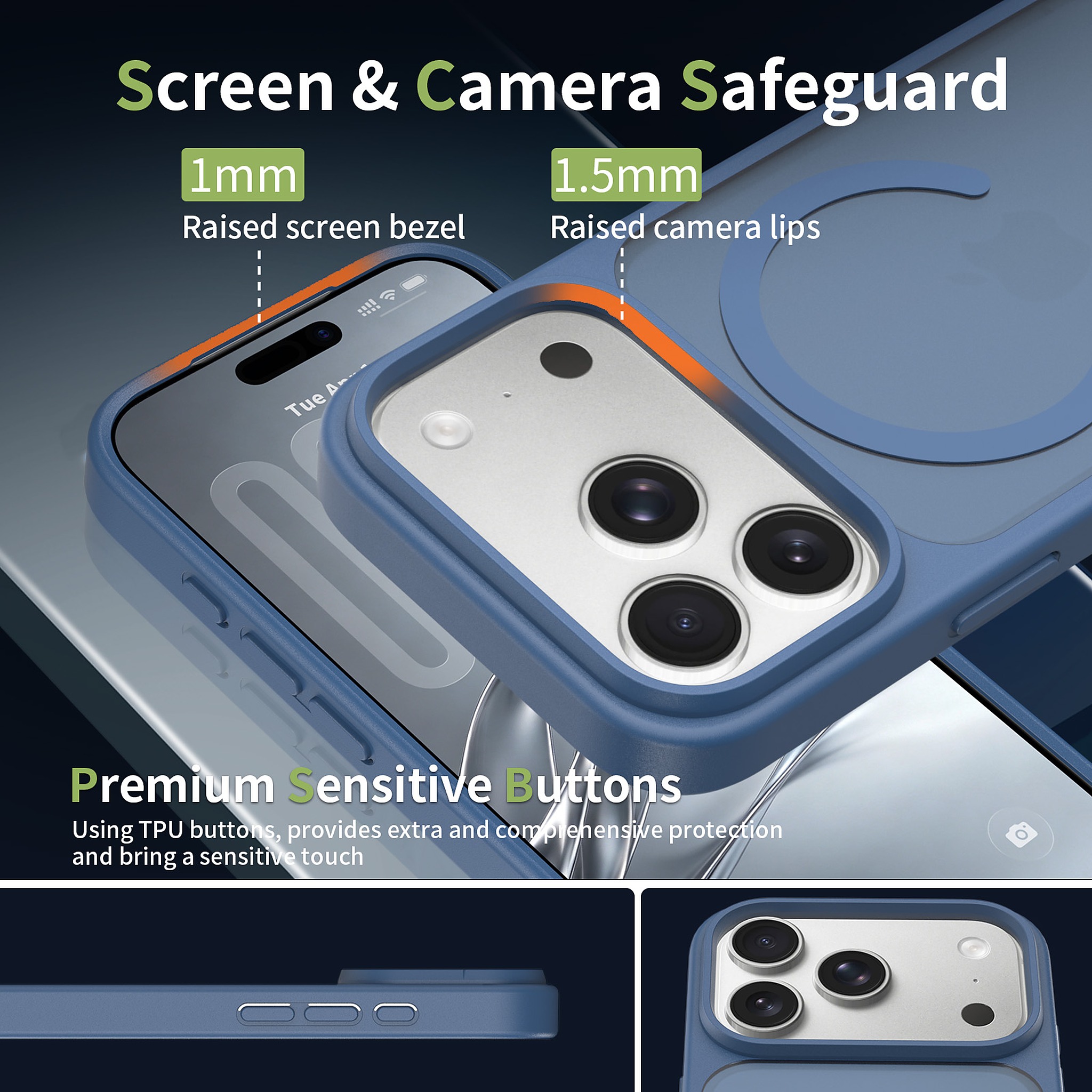 SendaFit MagSafe Camera-Button Cutout Matte Skin-Feel Two-in-One Case for iPhone 17 Pro & 18 Pro detail 16