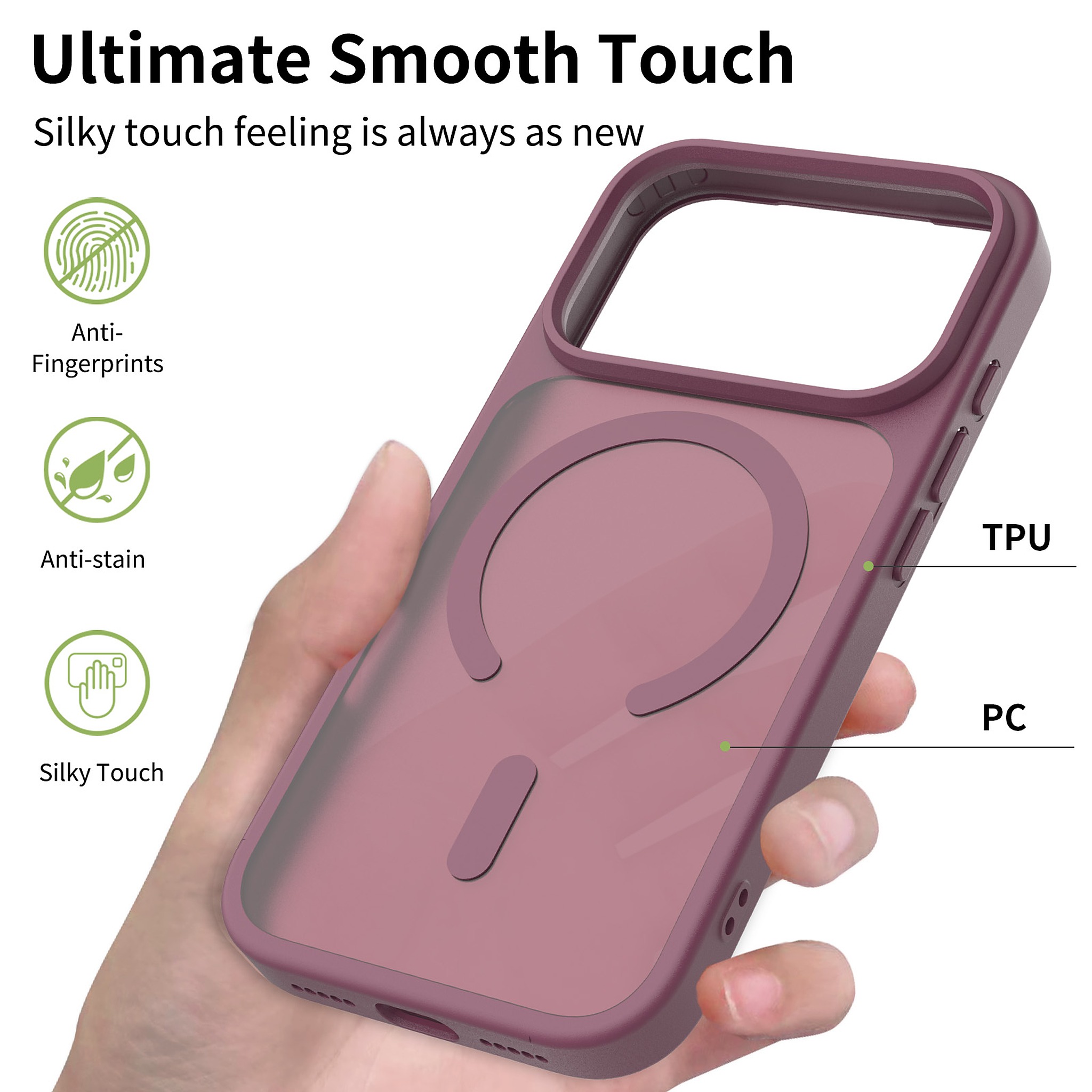 SendaFit MagSafe Camera-Button Cutout Matte Skin-Feel Two-in-One Case for iPhone 17 Pro & 18 Pro detail 19