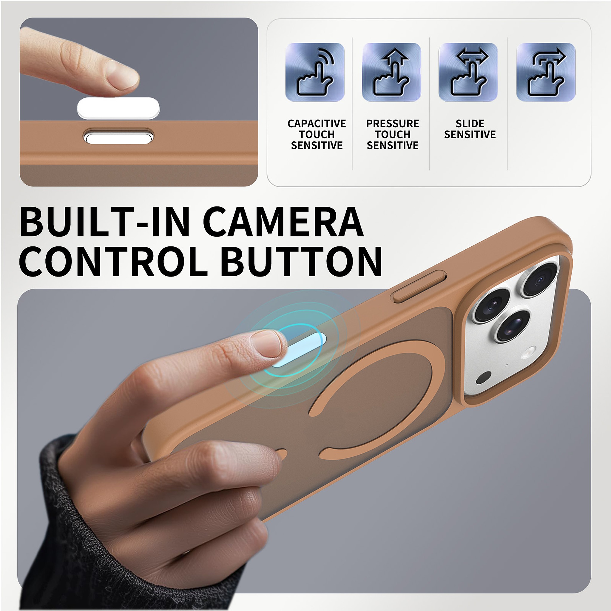 SendaFit MagSafe Camera-Button Cutout Matte Skin-Feel Two-in-One Case for iPhone 17 Pro & 18 Pro detail 2