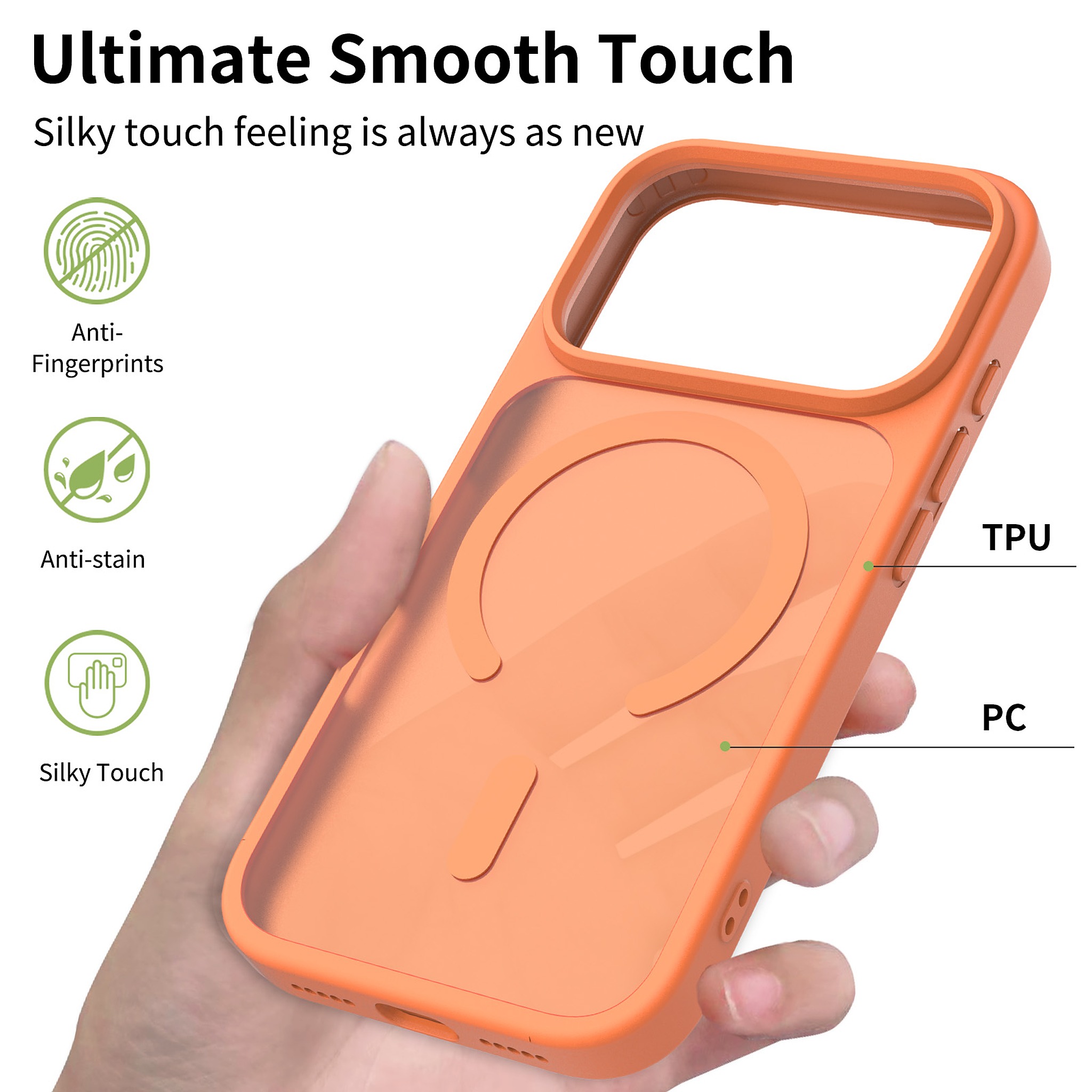 SendaFit MagSafe Camera-Button Cutout Matte Skin-Feel Two-in-One Case for iPhone 17 Pro & 18 Pro detail 25