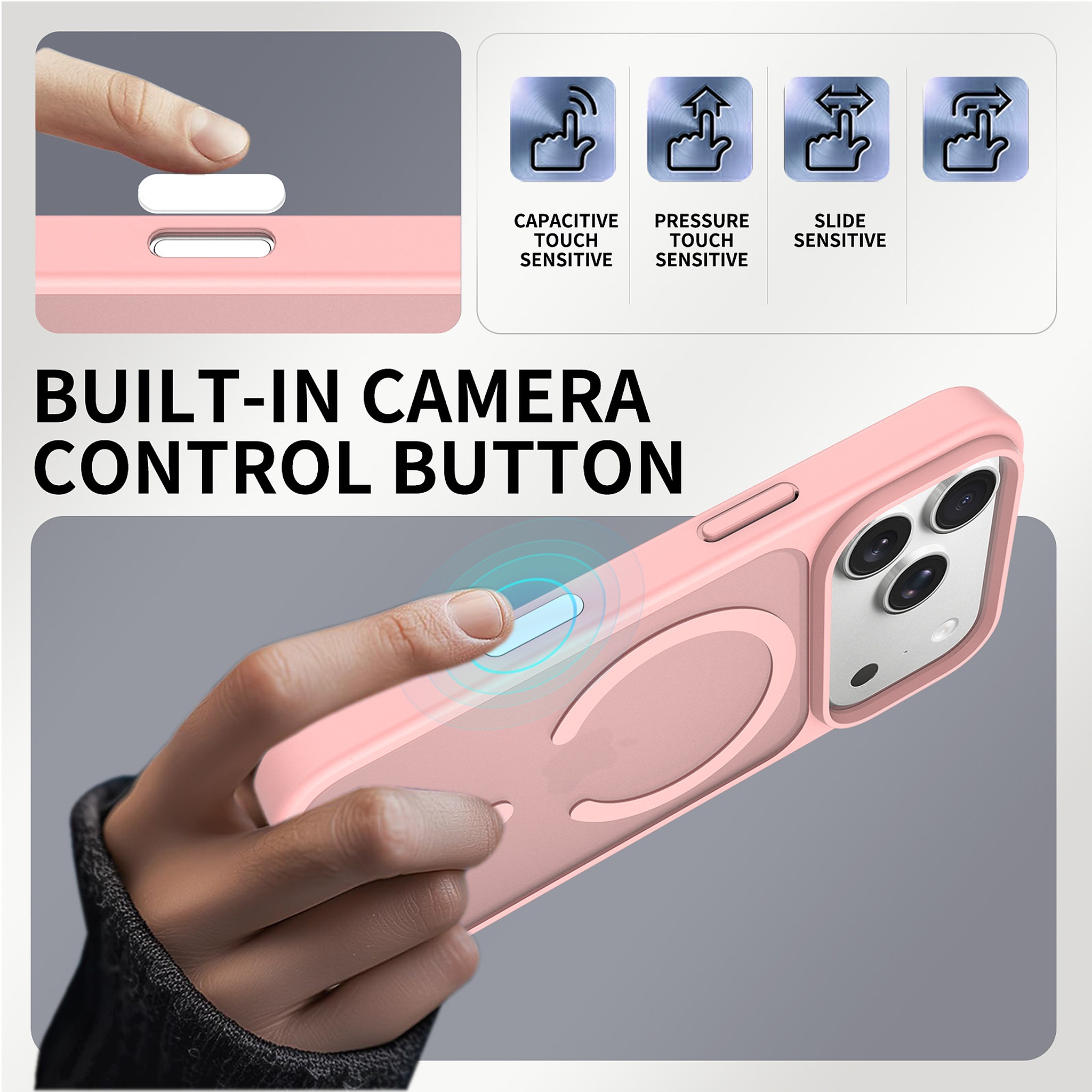 SendaFit MagSafe Camera-Button Cutout Matte Skin-Feel Two-in-One Case for iPhone 17 Pro & 18 Pro detail 32