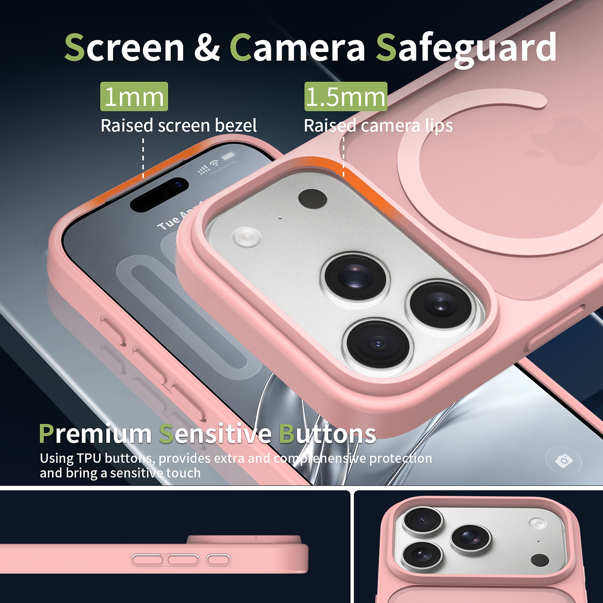 SendaFit MagSafe Camera-Button Cutout Matte Skin-Feel Two-in-One Case for iPhone 17 Pro & 18 Pro detail 34