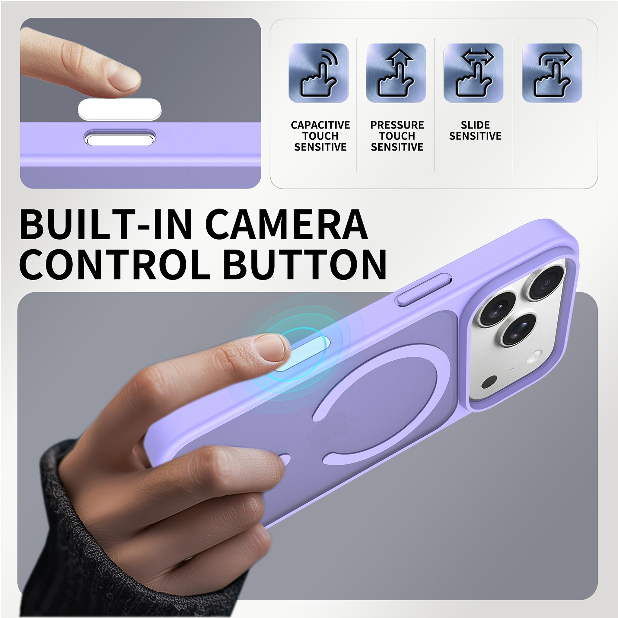 SendaFit MagSafe Camera-Button Cutout Matte Skin-Feel Two-in-One Case for iPhone 17 Pro & 18 Pro detail 38