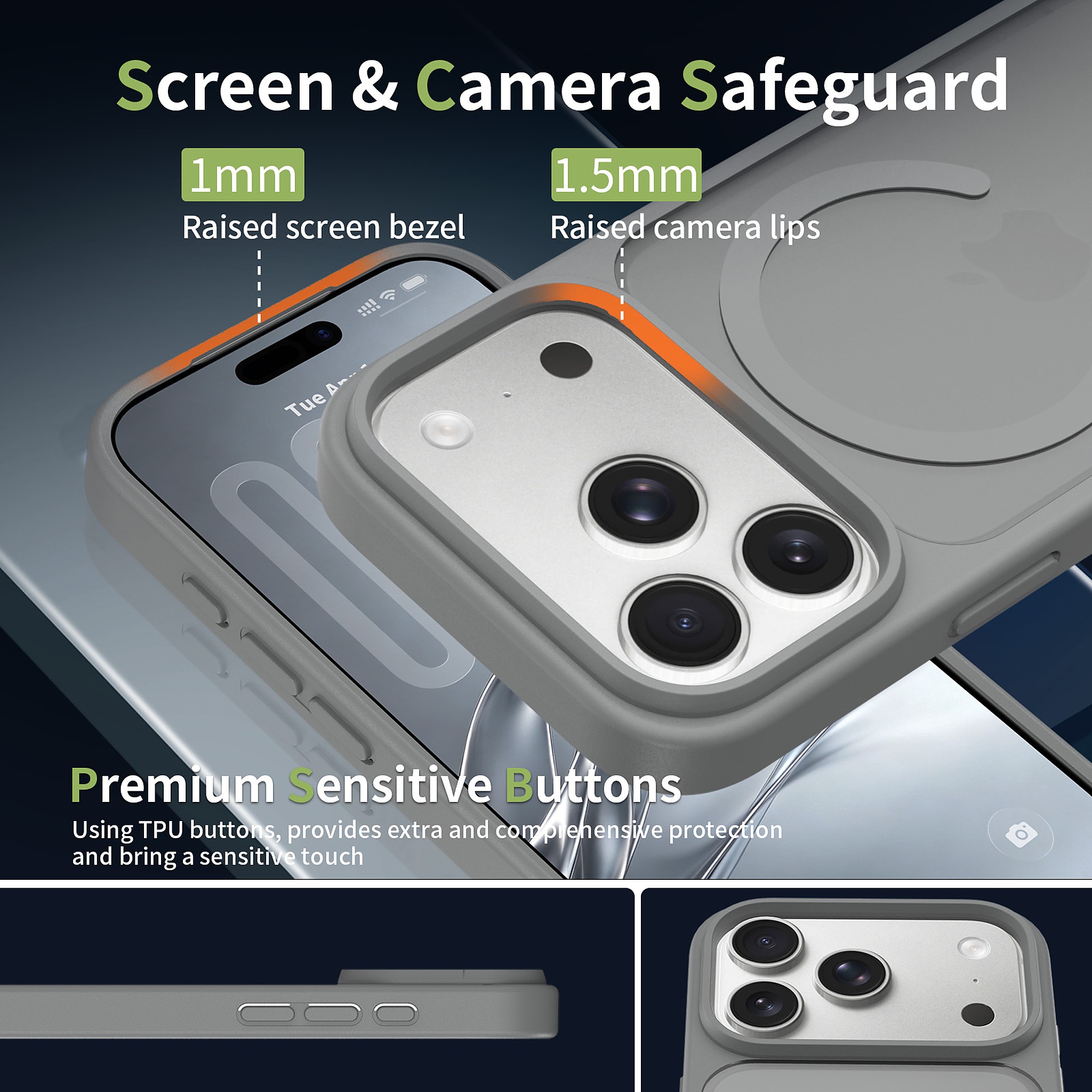 SendaFit MagSafe Camera-Button Cutout Matte Skin-Feel Two-in-One Case for iPhone 17 Pro & 18 Pro detail 46