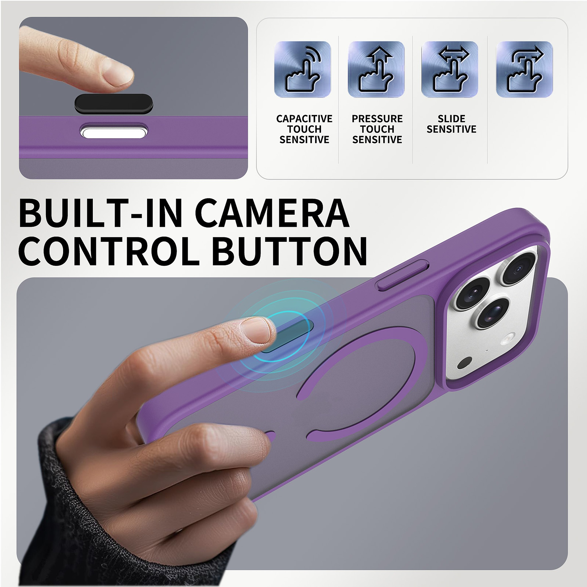 SendaFit MagSafe Camera-Button Cutout Matte Skin-Feel Two-in-One Case for iPhone 17 Pro & 18 Pro detail 50