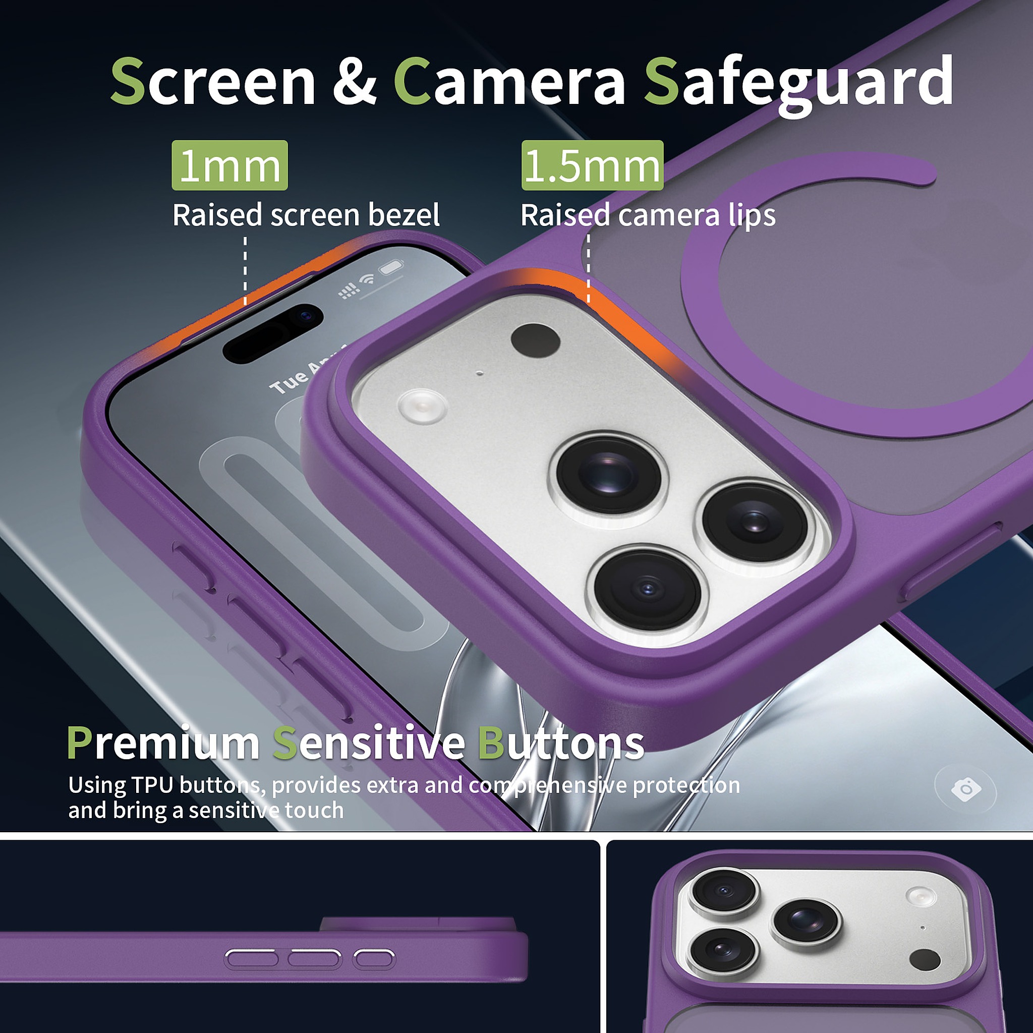 SendaFit MagSafe Camera-Button Cutout Matte Skin-Feel Two-in-One Case for iPhone 17 Pro & 18 Pro detail 52