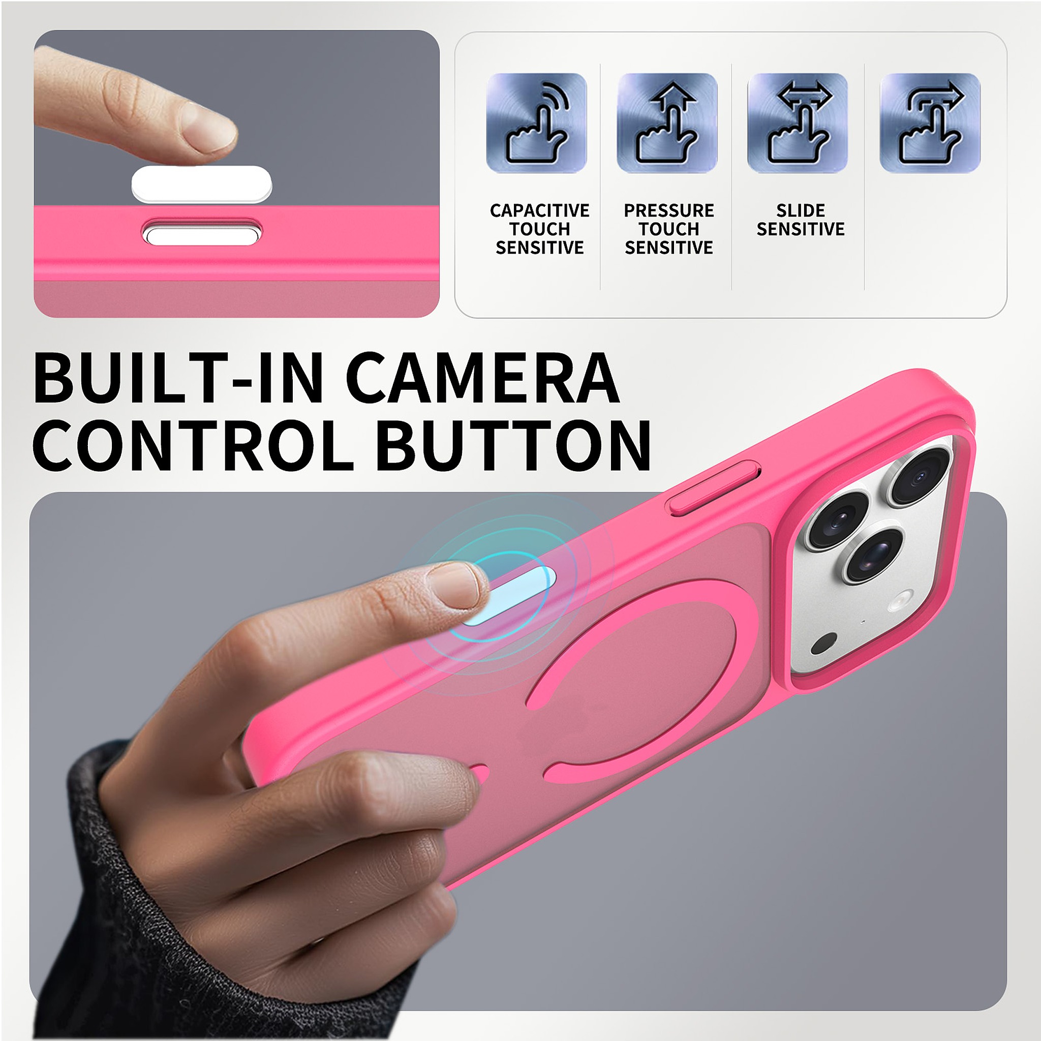 SendaFit MagSafe Camera-Button Cutout Matte Skin-Feel Two-in-One Case for iPhone 17 Pro & 18 Pro detail 56