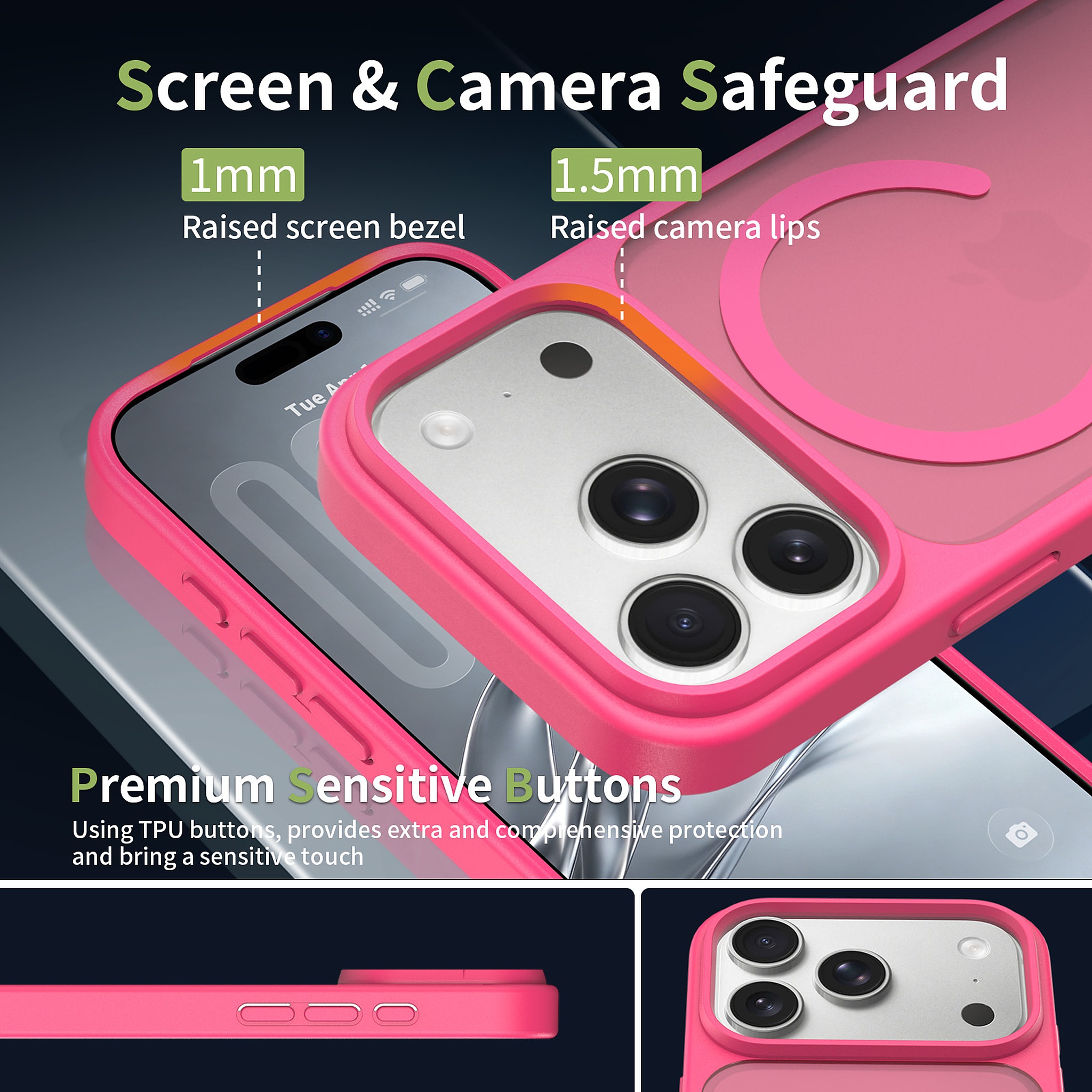 SendaFit MagSafe Camera-Button Cutout Matte Skin-Feel Two-in-One Case for iPhone 17 Pro & 18 Pro detail 58