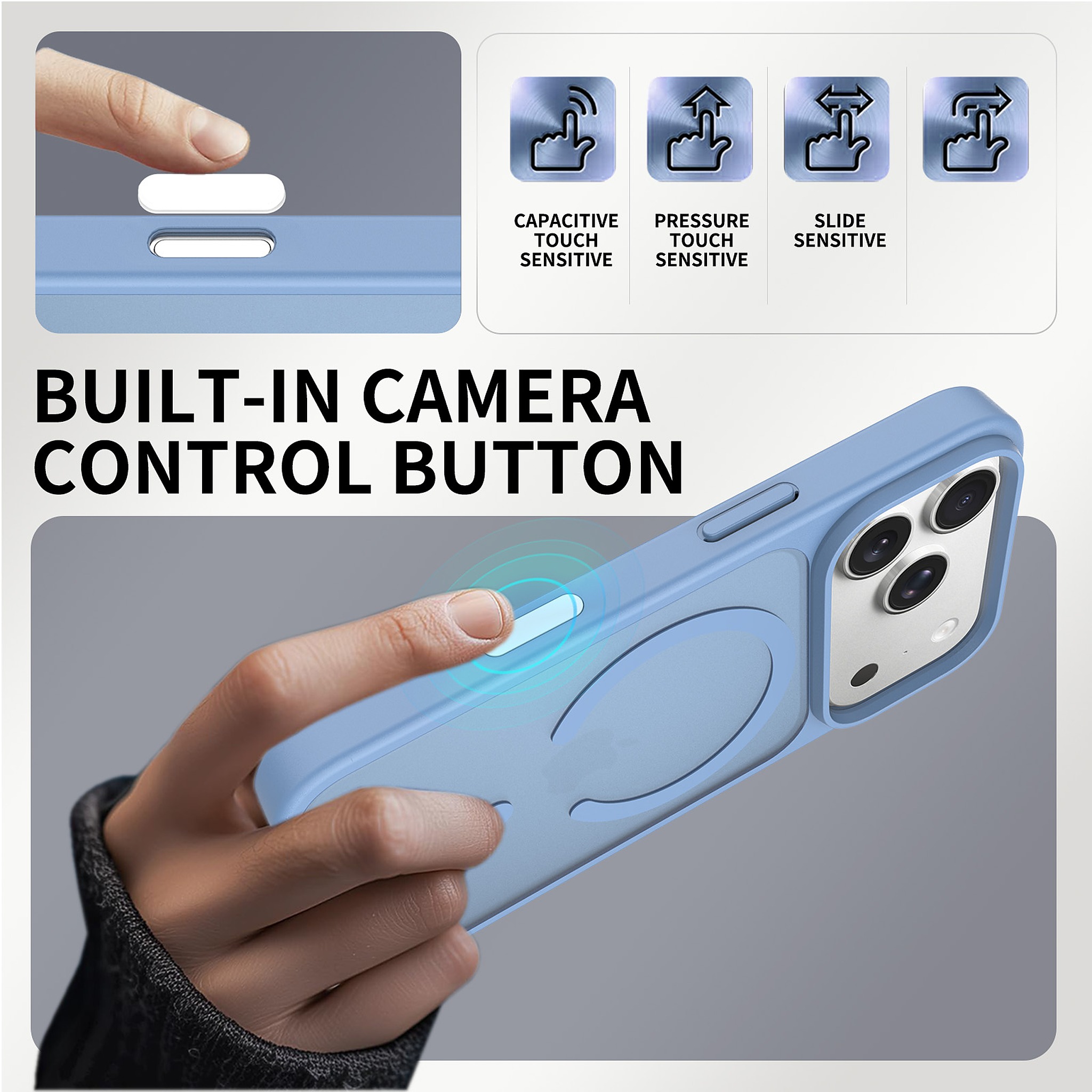 SendaFit MagSafe Camera-Button Cutout Matte Skin-Feel Two-in-One Case for iPhone 17 Pro & 18 Pro detail 68