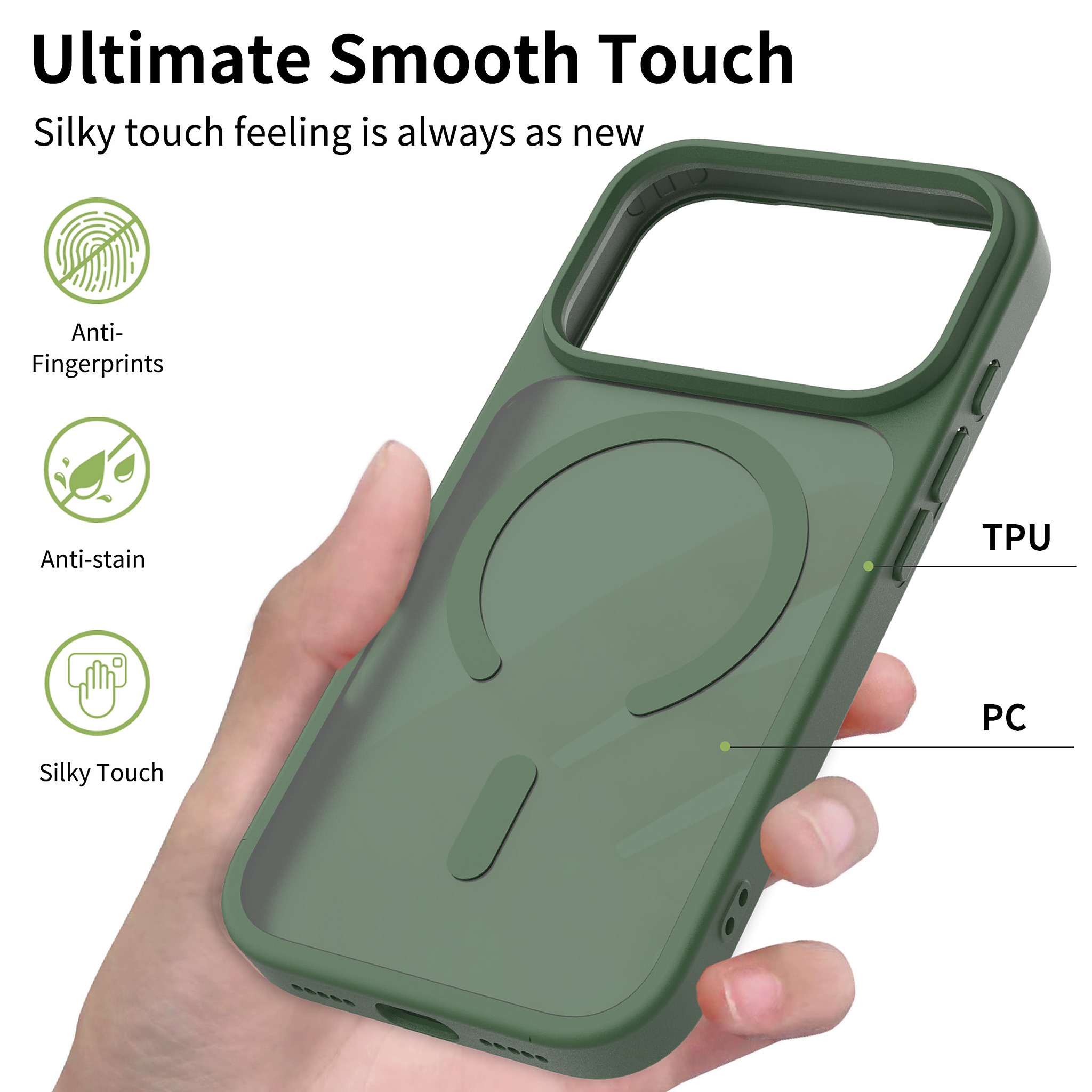 SendaFit MagSafe Camera-Button Cutout Matte Skin-Feel Two-in-One Case for iPhone 17 Pro & 18 Pro detail 7