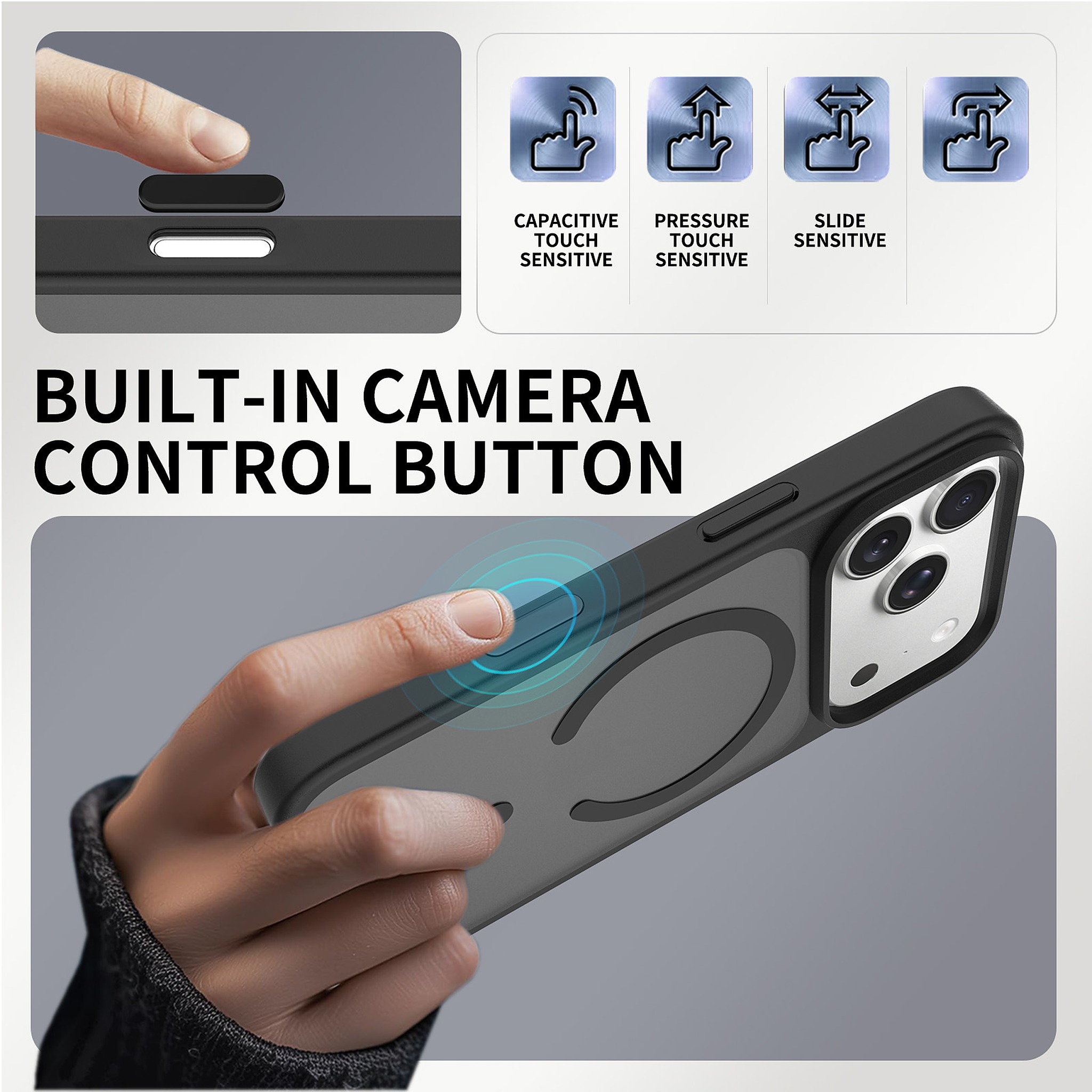 SendaFit MagSafe Camera-Button Cutout Matte Skin-Feel Two-in-One Case for iPhone 17 Pro & 18 Pro detail 74