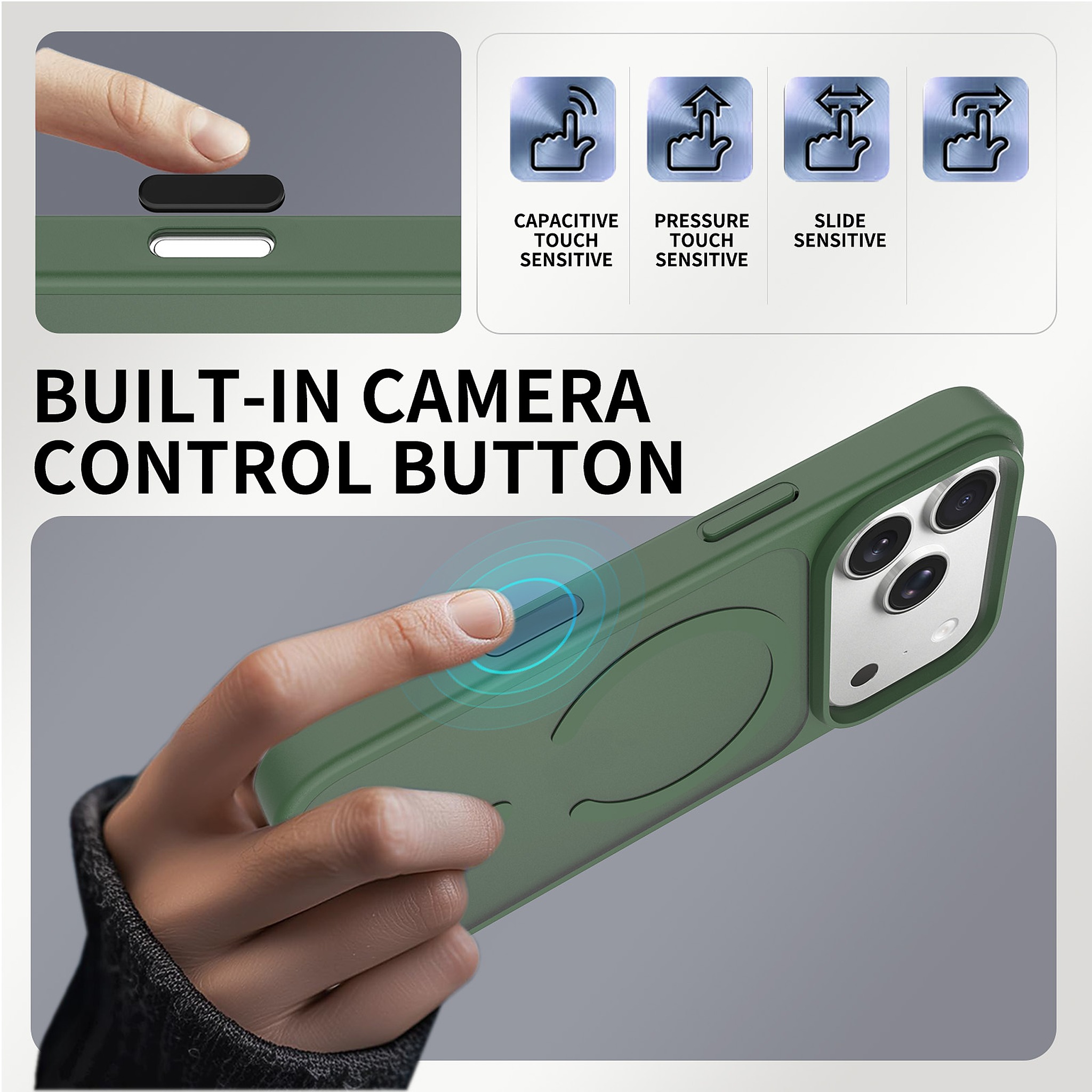 SendaFit MagSafe Camera-Button Cutout Matte Skin-Feel Two-in-One Case for iPhone 17 Pro & 18 Pro detail 8