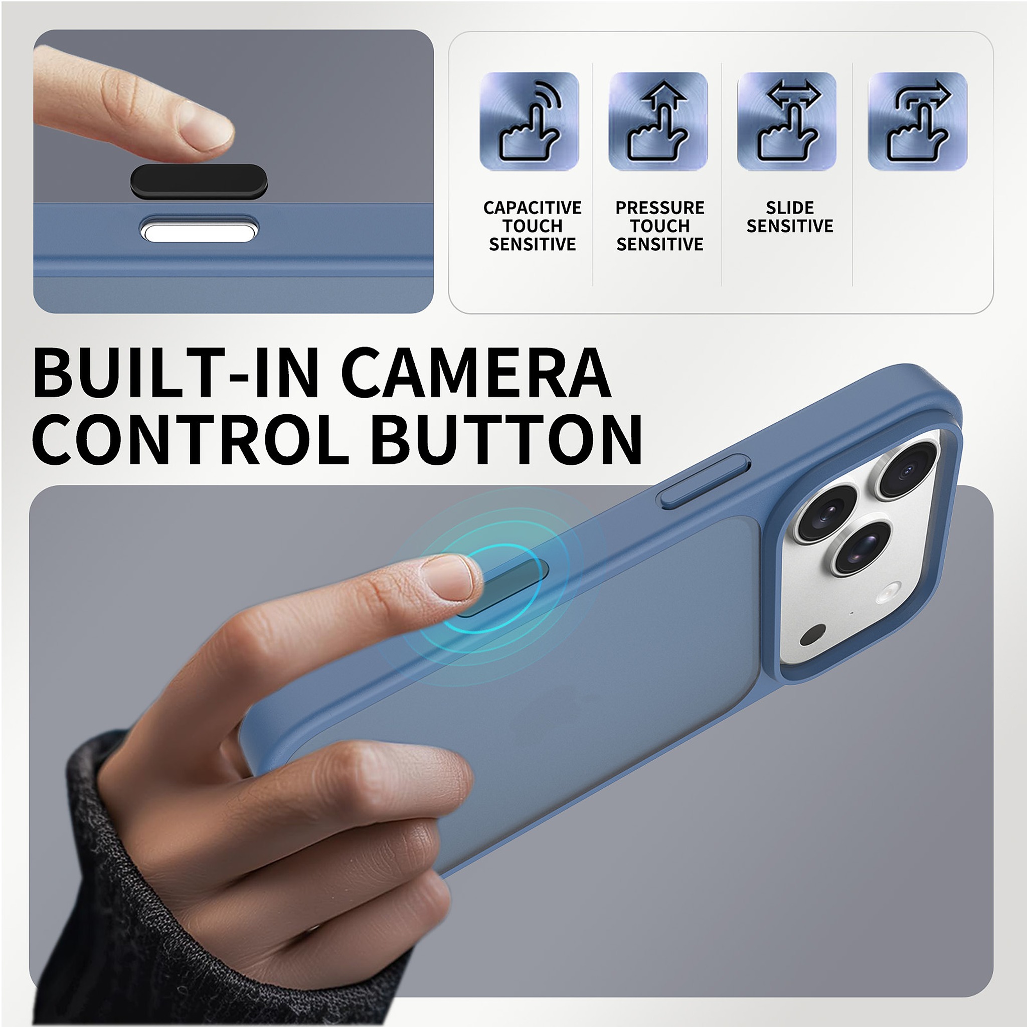 SendaFit Matte Skin-Feel Two-in-One Camera-Button Case for iPhone 17 Pro & 18 Pro detail 10