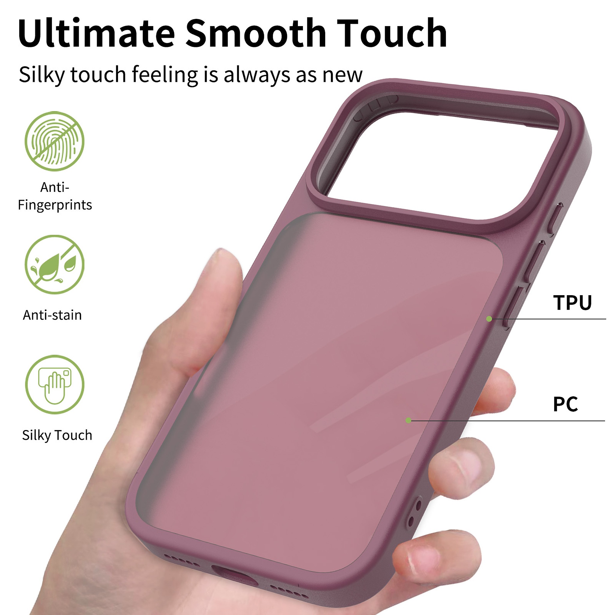 SendaFit Matte Skin-Feel Two-in-One Camera-Button Case for iPhone 17 Pro & 18 Pro detail 13