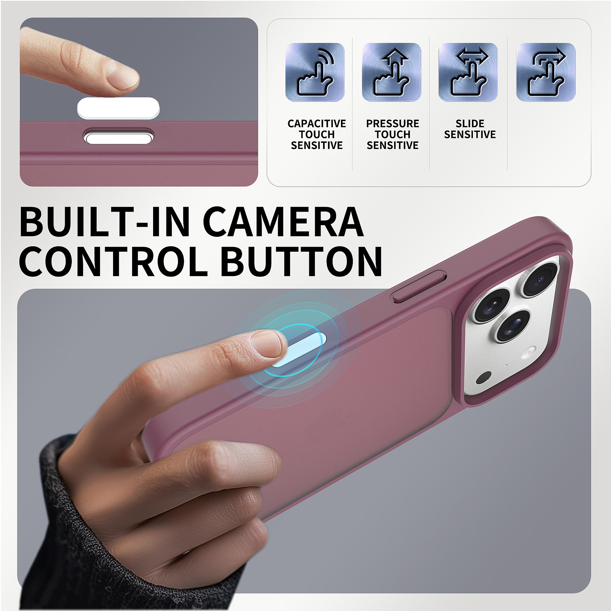 SendaFit Matte Skin-Feel Two-in-One Camera-Button Case for iPhone 17 Pro & 18 Pro detail 14
