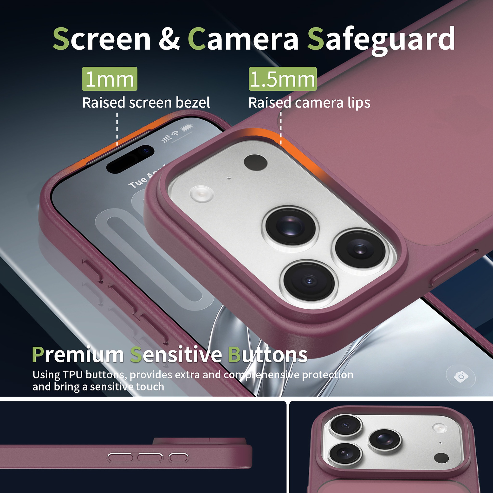SendaFit Matte Skin-Feel Two-in-One Camera-Button Case for iPhone 17 Pro & 18 Pro detail 16