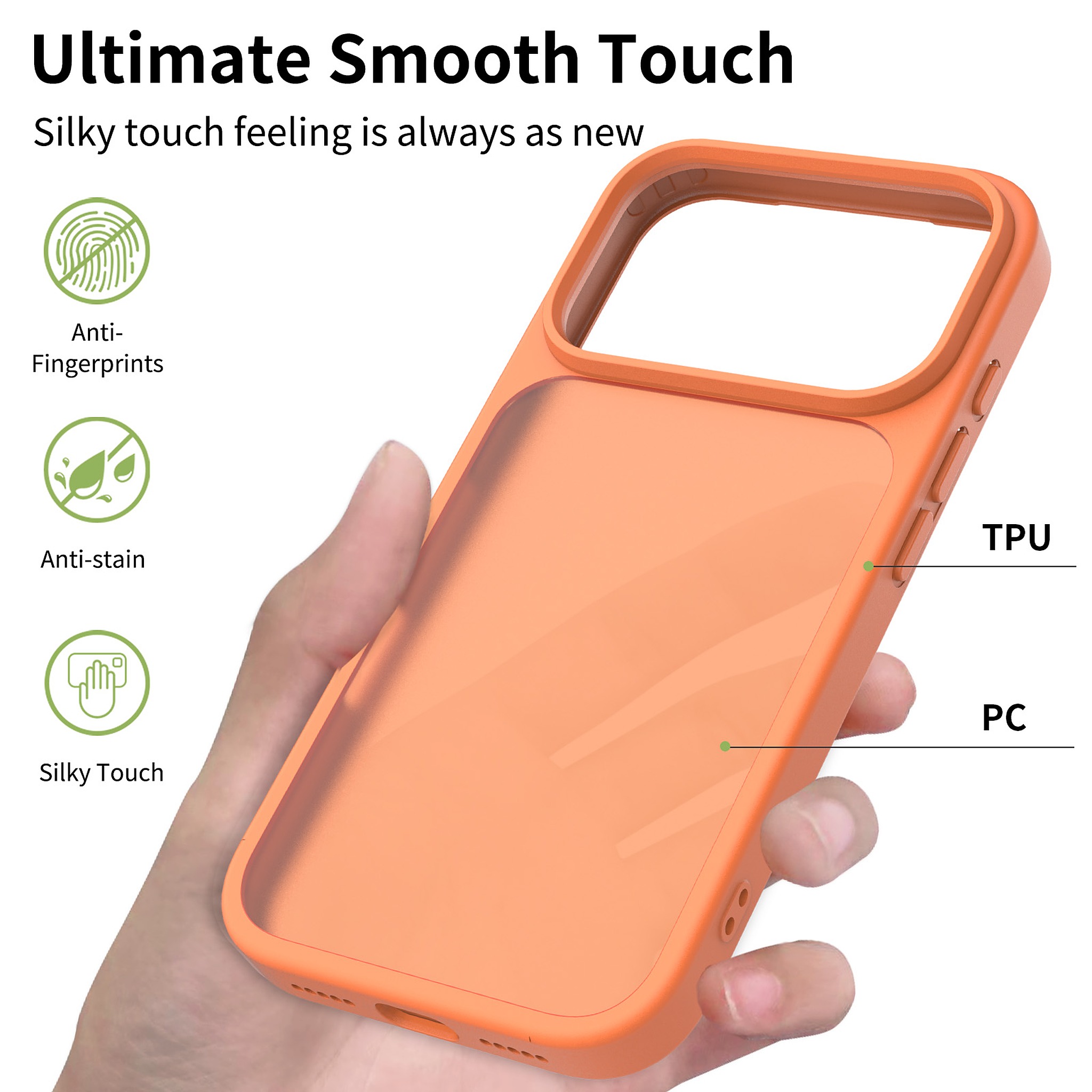SendaFit Matte Skin-Feel Two-in-One Camera-Button Case for iPhone 17 Pro & 18 Pro detail 17