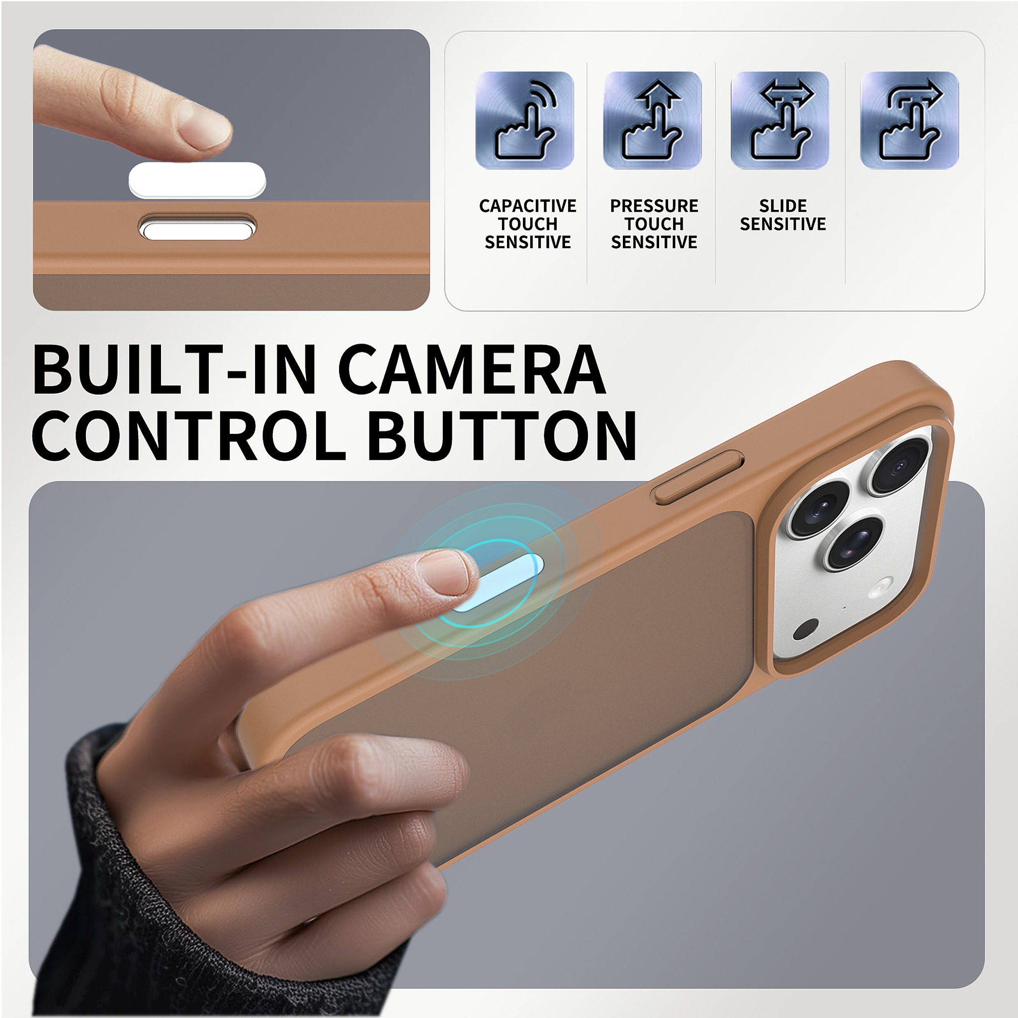 SendaFit Matte Skin-Feel Two-in-One Camera-Button Case for iPhone 17 Pro & 18 Pro detail 2