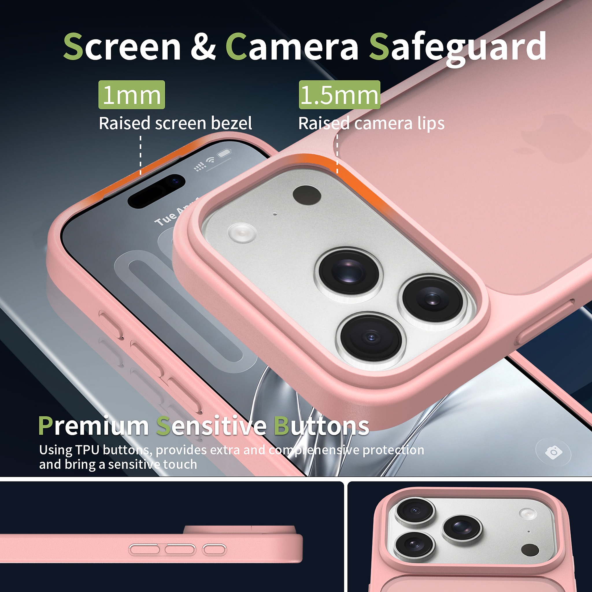 SendaFit Matte Skin-Feel Two-in-One Camera-Button Case for iPhone 17 Pro & 18 Pro detail 24