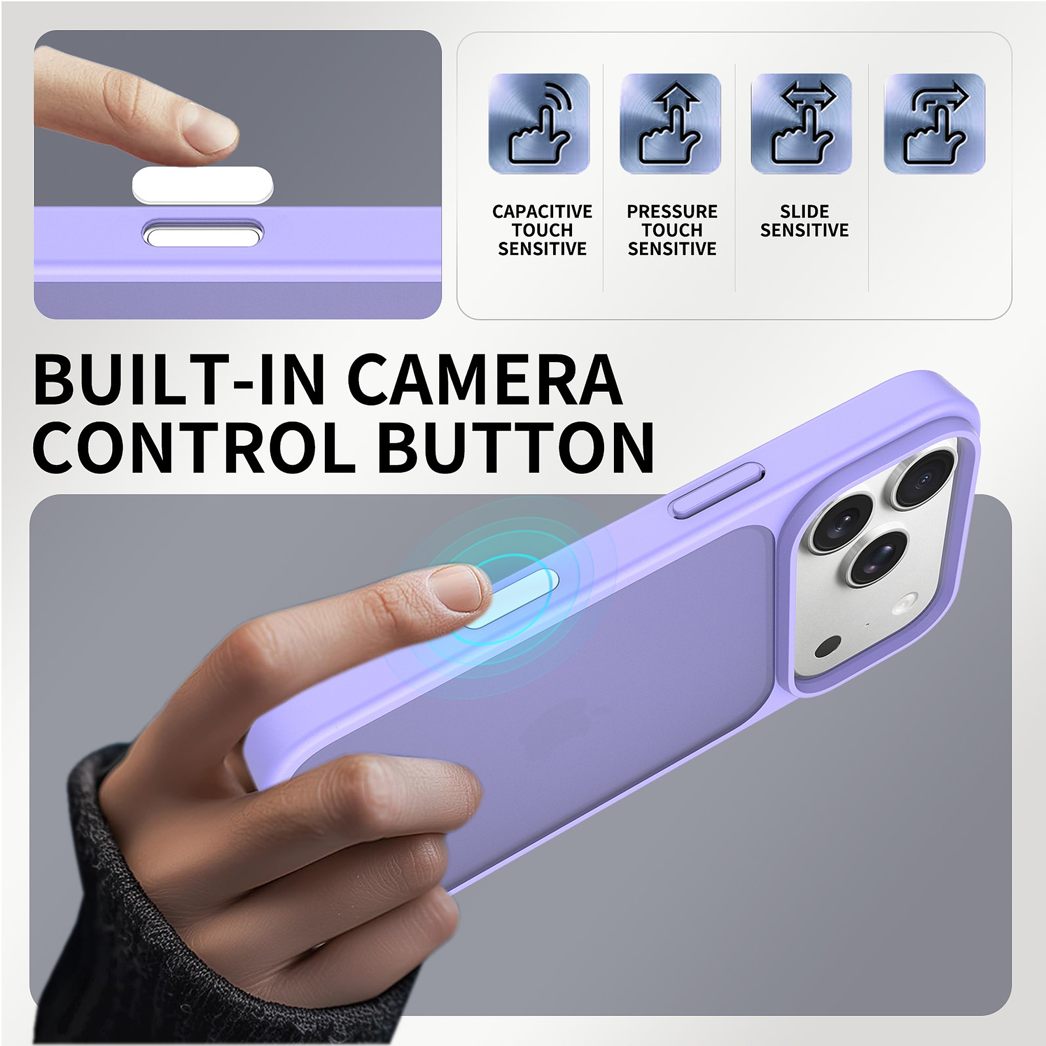 SendaFit Matte Skin-Feel Two-in-One Camera-Button Case for iPhone 17 Pro & 18 Pro detail 26