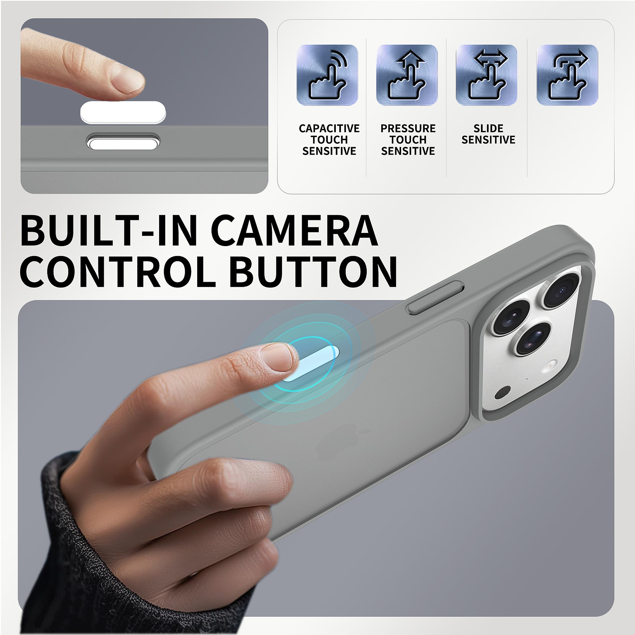 SendaFit Matte Skin-Feel Two-in-One Camera-Button Case for iPhone 17 Pro & 18 Pro detail 30