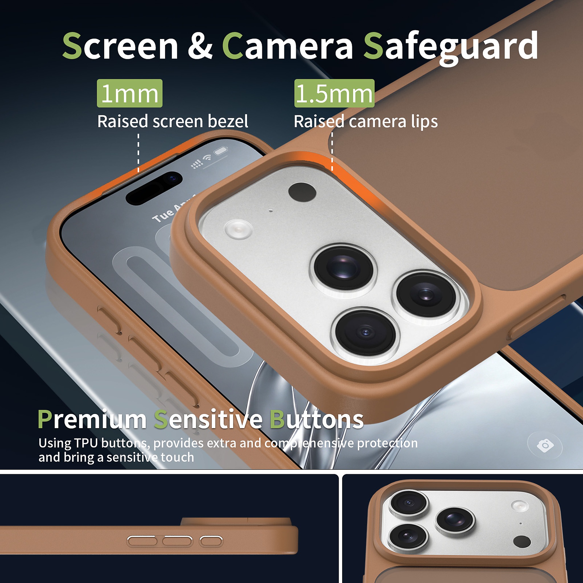 SendaFit Matte Skin-Feel Two-in-One Camera-Button Case for iPhone 17 Pro & 18 Pro detail 4