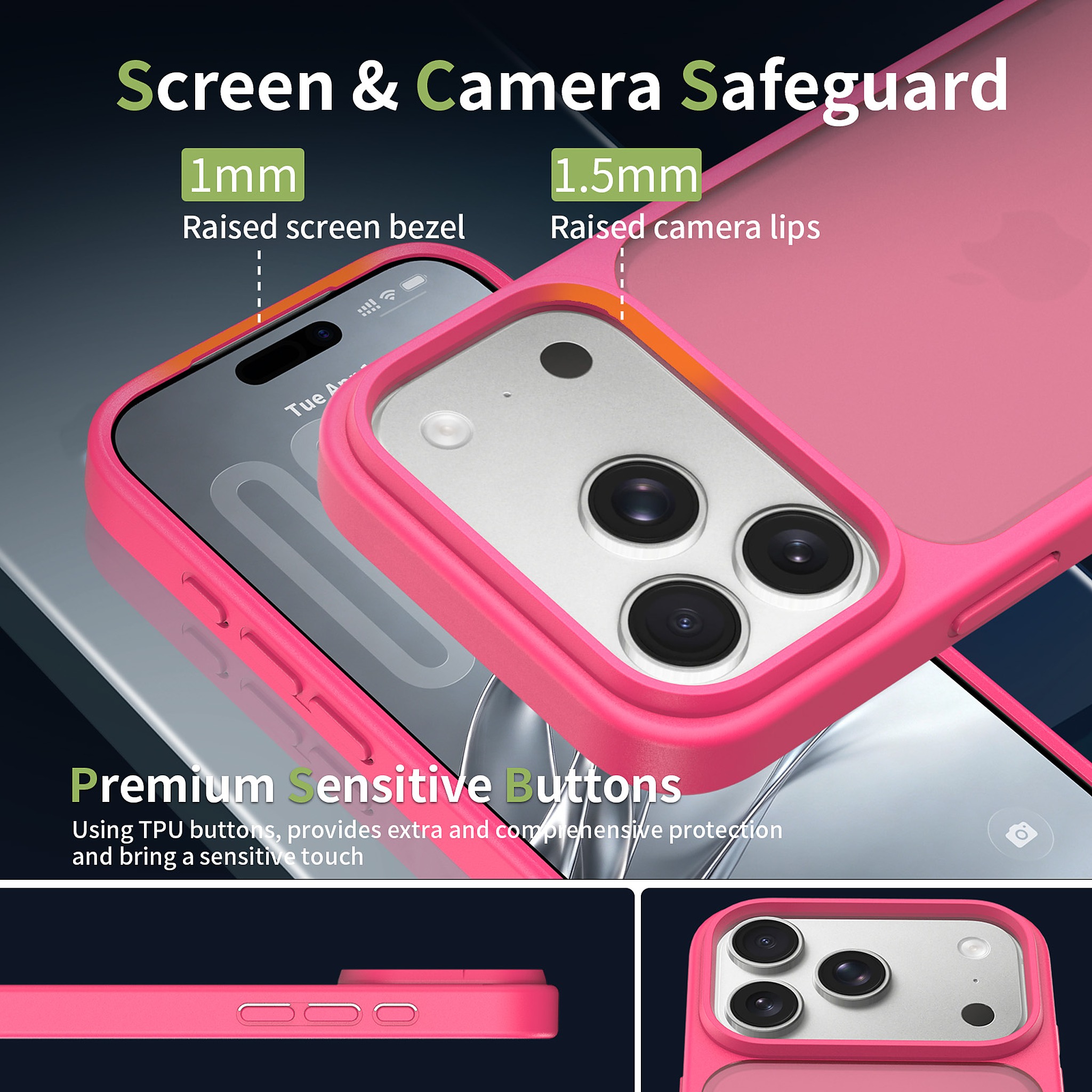 SendaFit Matte Skin-Feel Two-in-One Camera-Button Case for iPhone 17 Pro & 18 Pro detail 40
