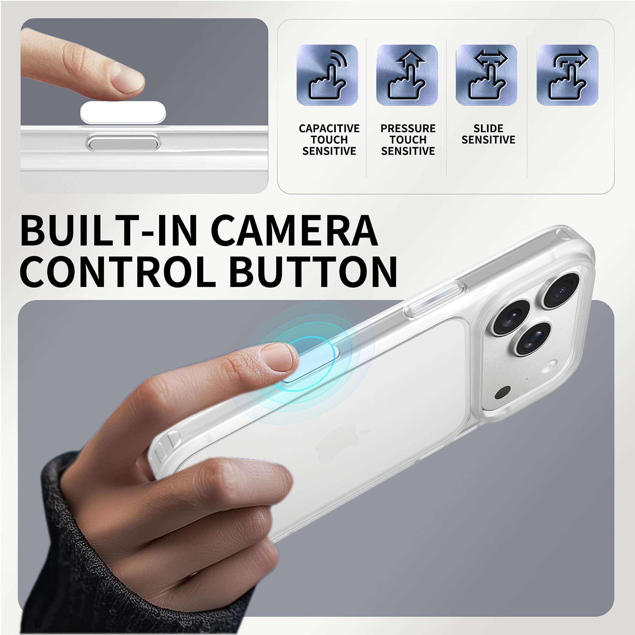 SendaFit Matte Skin-Feel Two-in-One Camera-Button Case for iPhone 17 Pro & 18 Pro detail 42