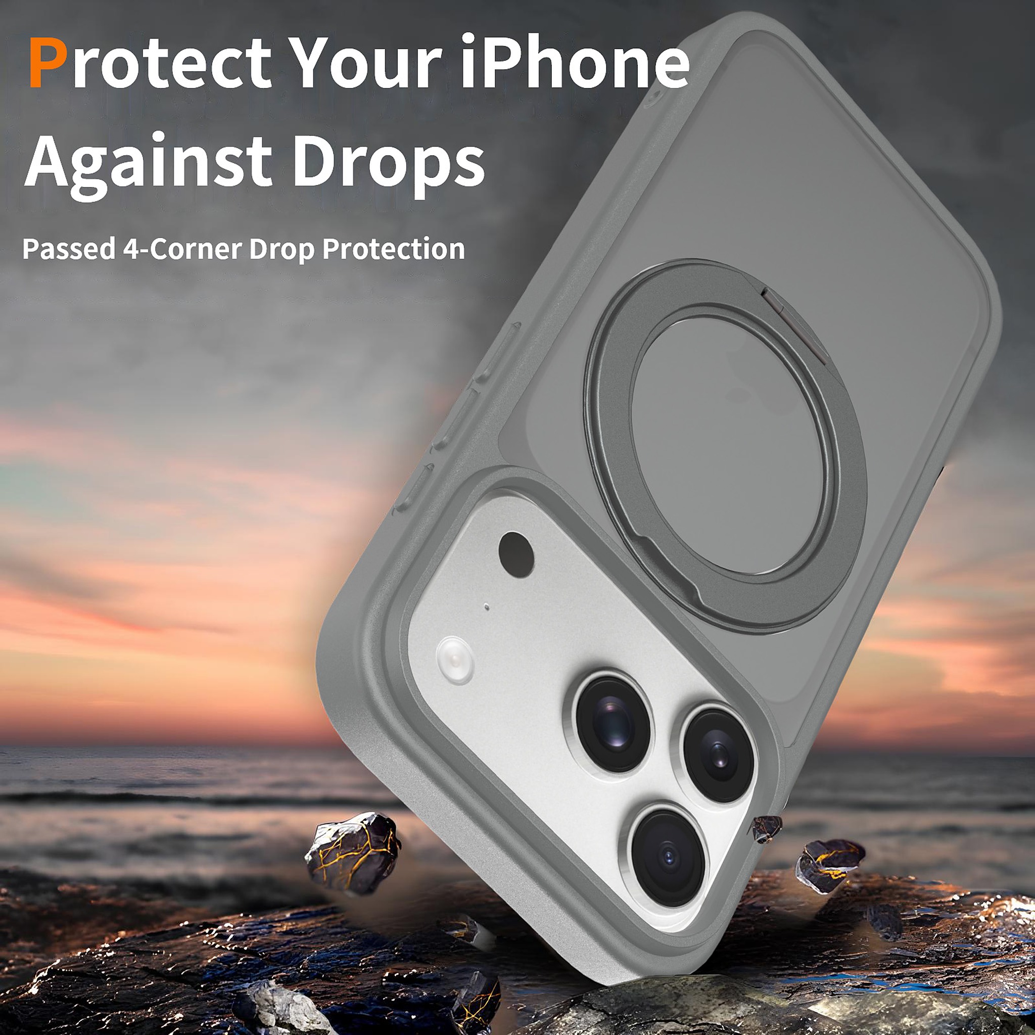 SendaFit Matte Skin-Feel 360° Stand Camera-Button Case for iPhone 17 Pro & 18 Pro detail 15