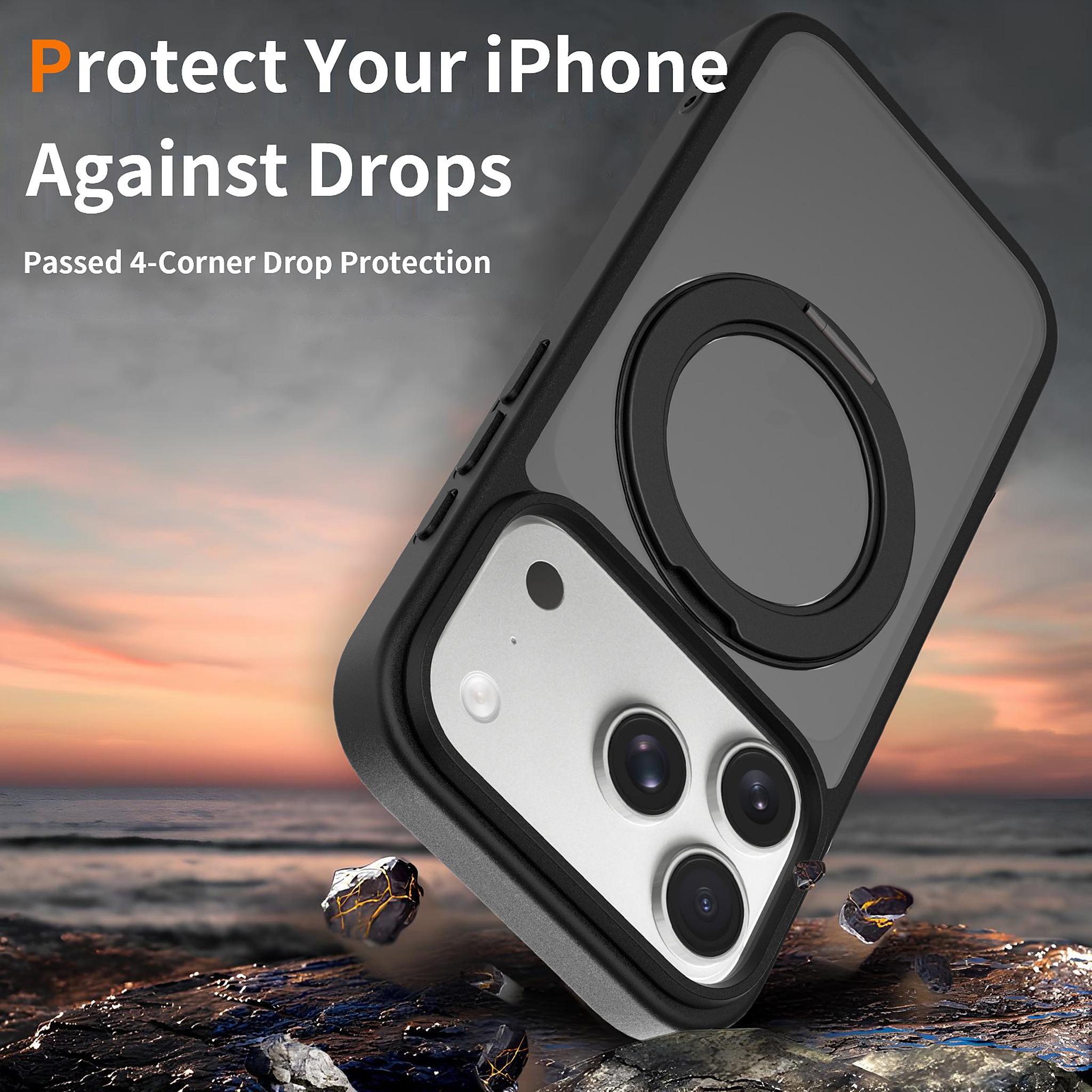 SendaFit Matte Skin-Feel 360° Stand Camera-Button Case for iPhone 17 Pro & 18 Pro detail 18