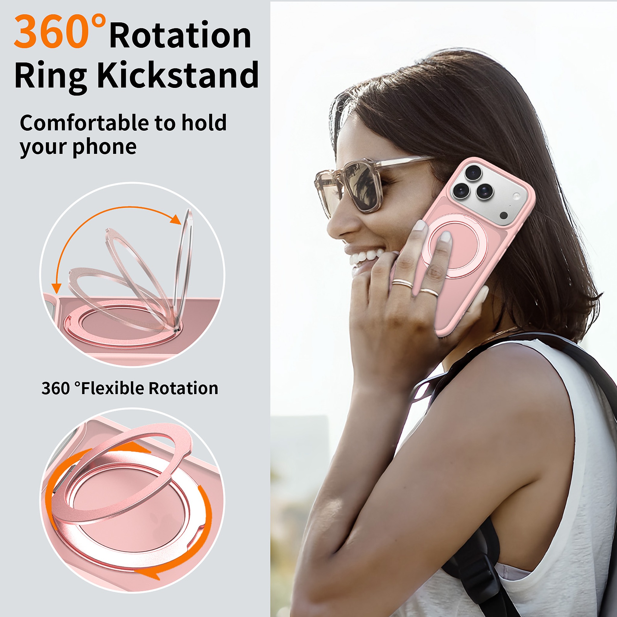 SendaFit Matte Skin-Feel 360° Stand Camera-Button Case for iPhone 17 Pro & 18 Pro detail 22