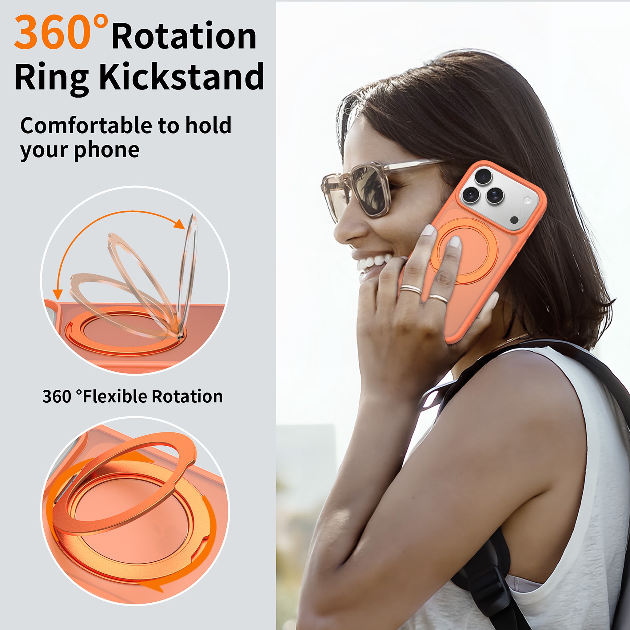 SendaFit Matte Skin-Feel 360° Stand Camera-Button Case for iPhone 17 Pro & 18 Pro detail 28